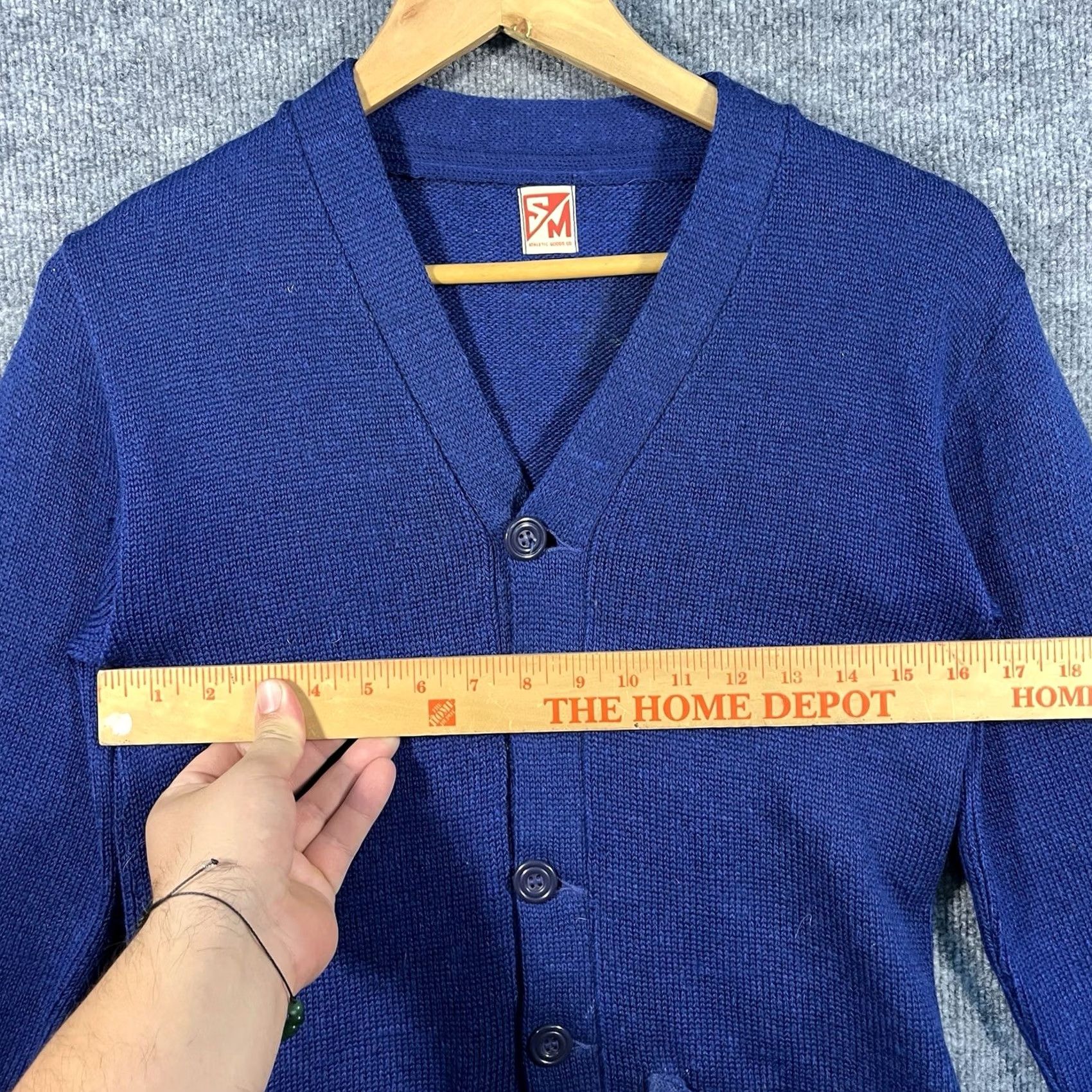 Vintage VINTAGE True Athletic Goods Sweater Cardigan Mens Small Blue 60s Golf Varsity V-Neck Knit Size US S / EU 44-46 / 1 - 4 Thumbnail
