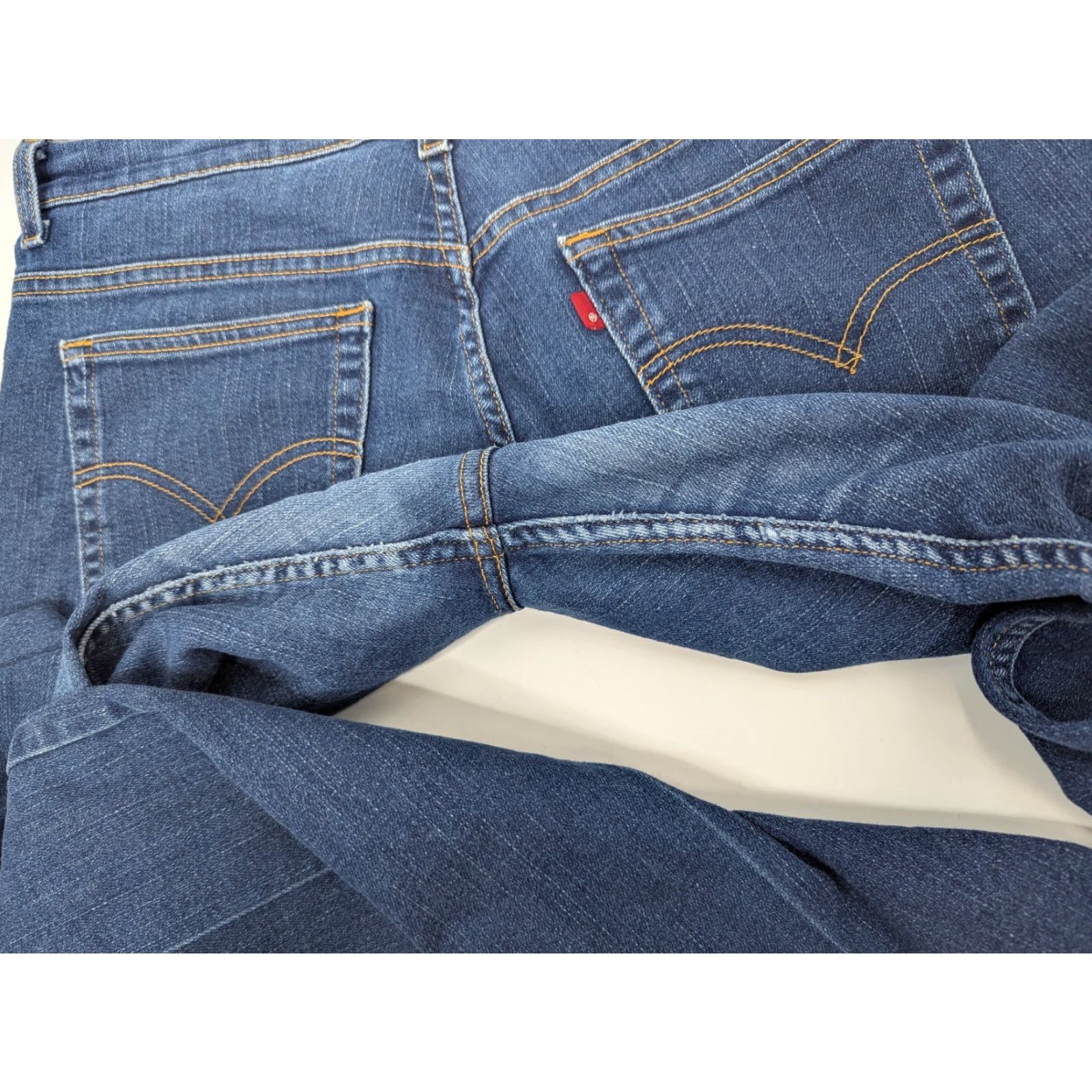 Levi's VINTAGE Levi's 505 Jeans Woman 12 Blue Distressed Straight Low Rise 90s Retro USA Levi's 505 Womens Jeans Size 34" / US 12 / IT 48 - 2 Thumbnail