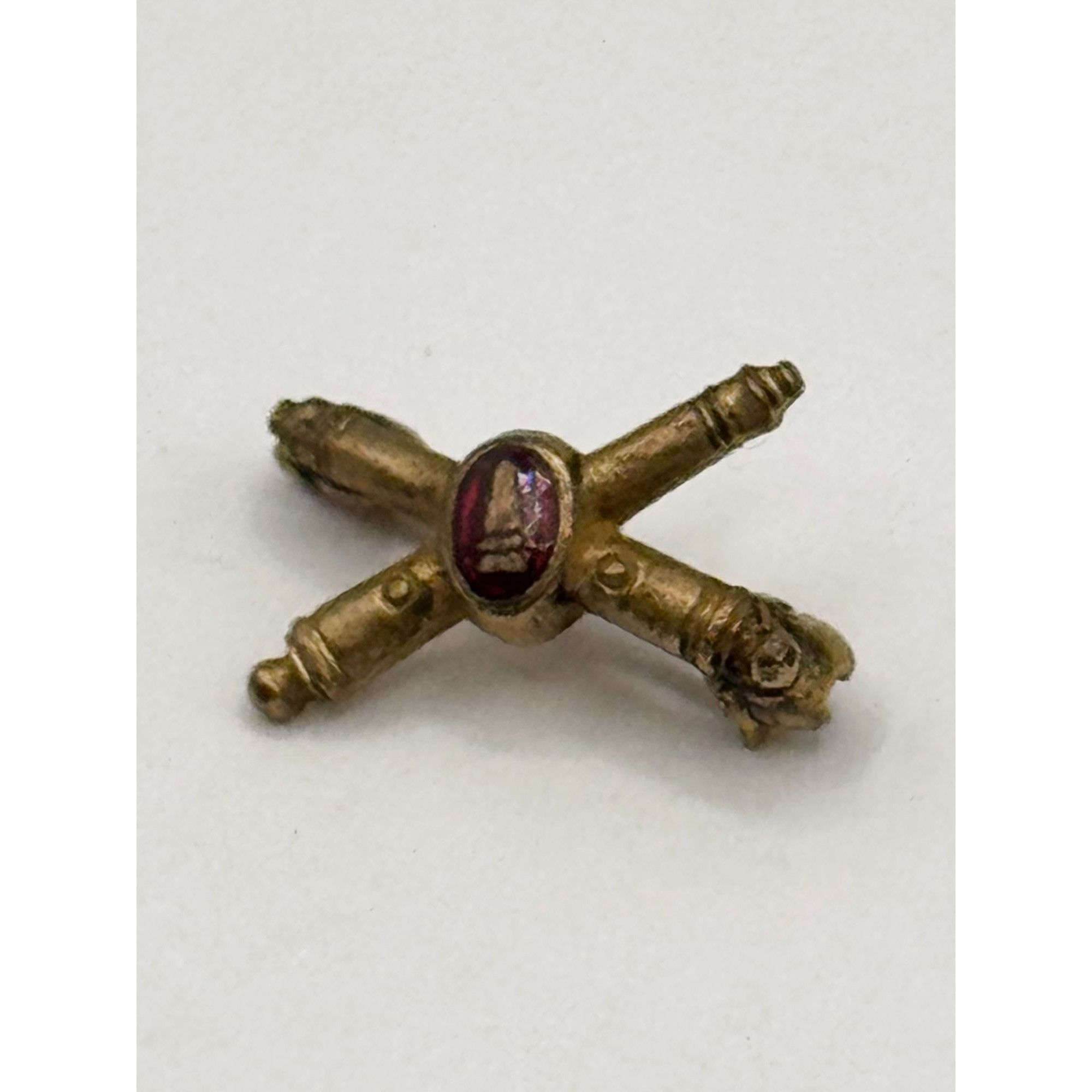 Vintage WWII US Army Officer Coast Artillery Collar Insignia Crossed Size ONE SIZE - 5 Thumbnail