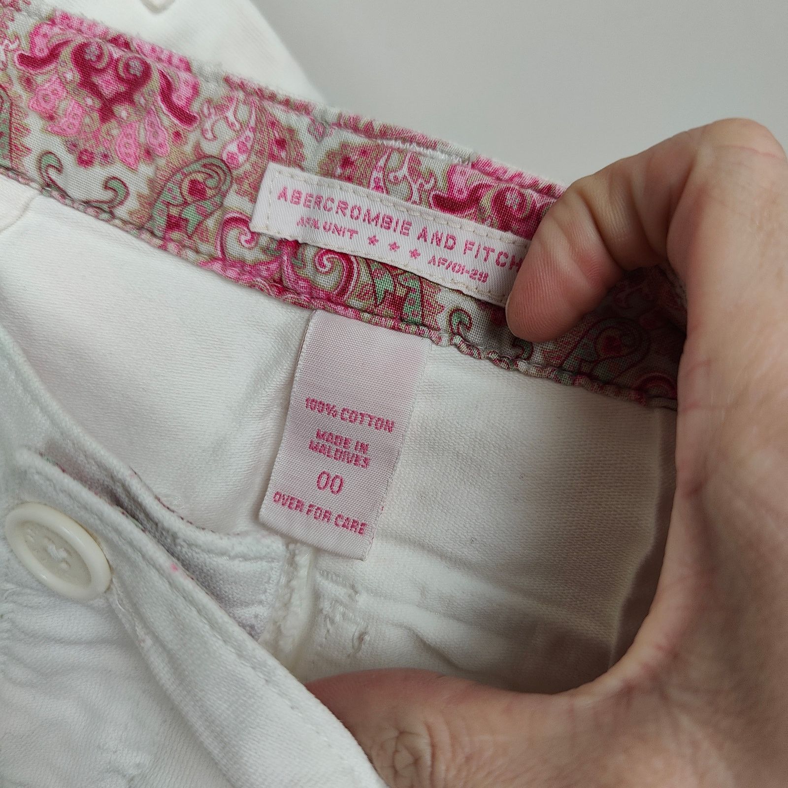 Abercrombie & Fitch Vintage Y2K Abercombie & Fitch Shorts Womens 00 White Size 24" / US 00 / IT 34 - 7 Thumbnail