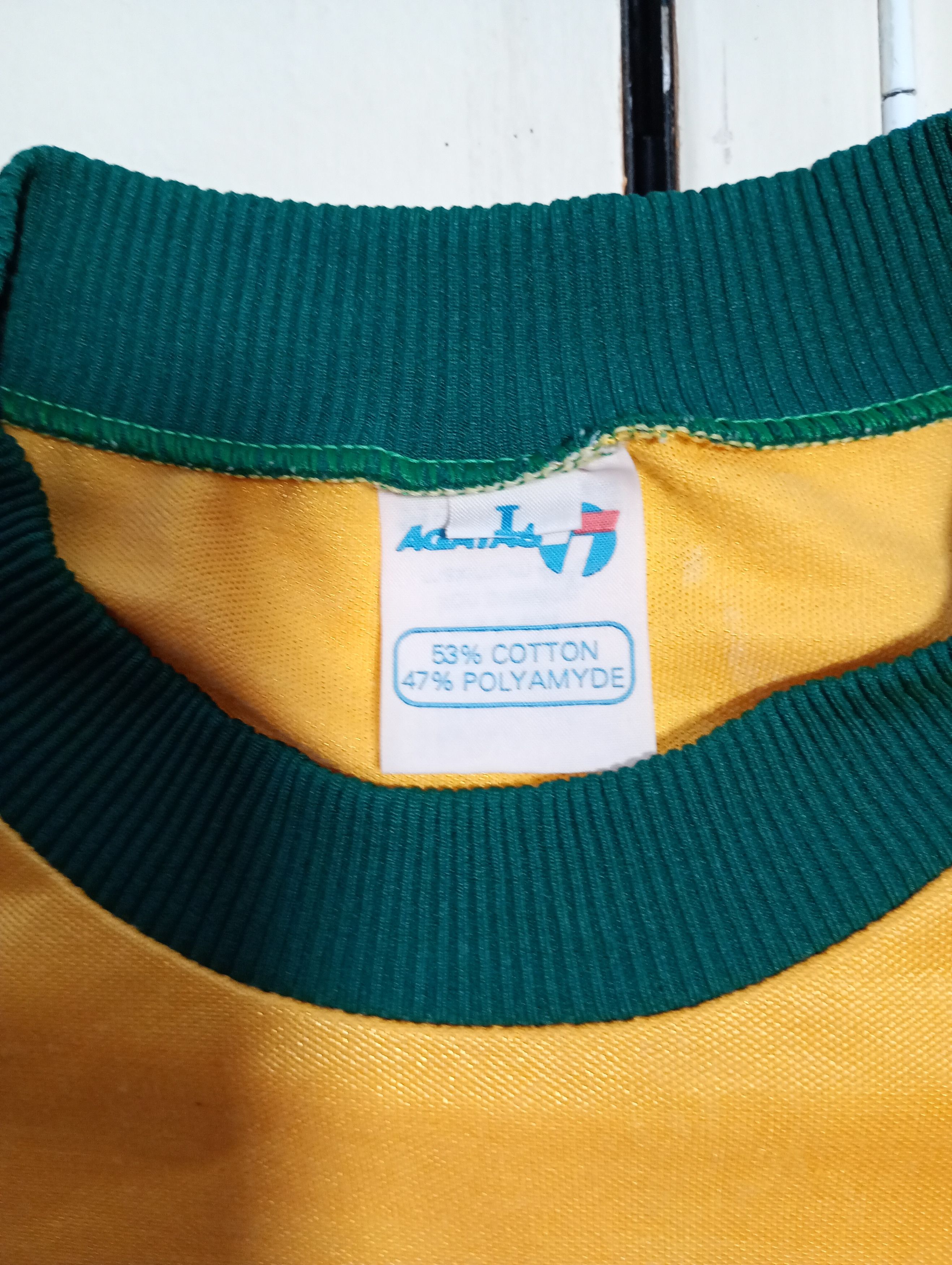 Vintage Aqatas Brazil Home Jersey World Cup 1982 Size US L / EU 52-54 / 3 - 13 Thumbnail