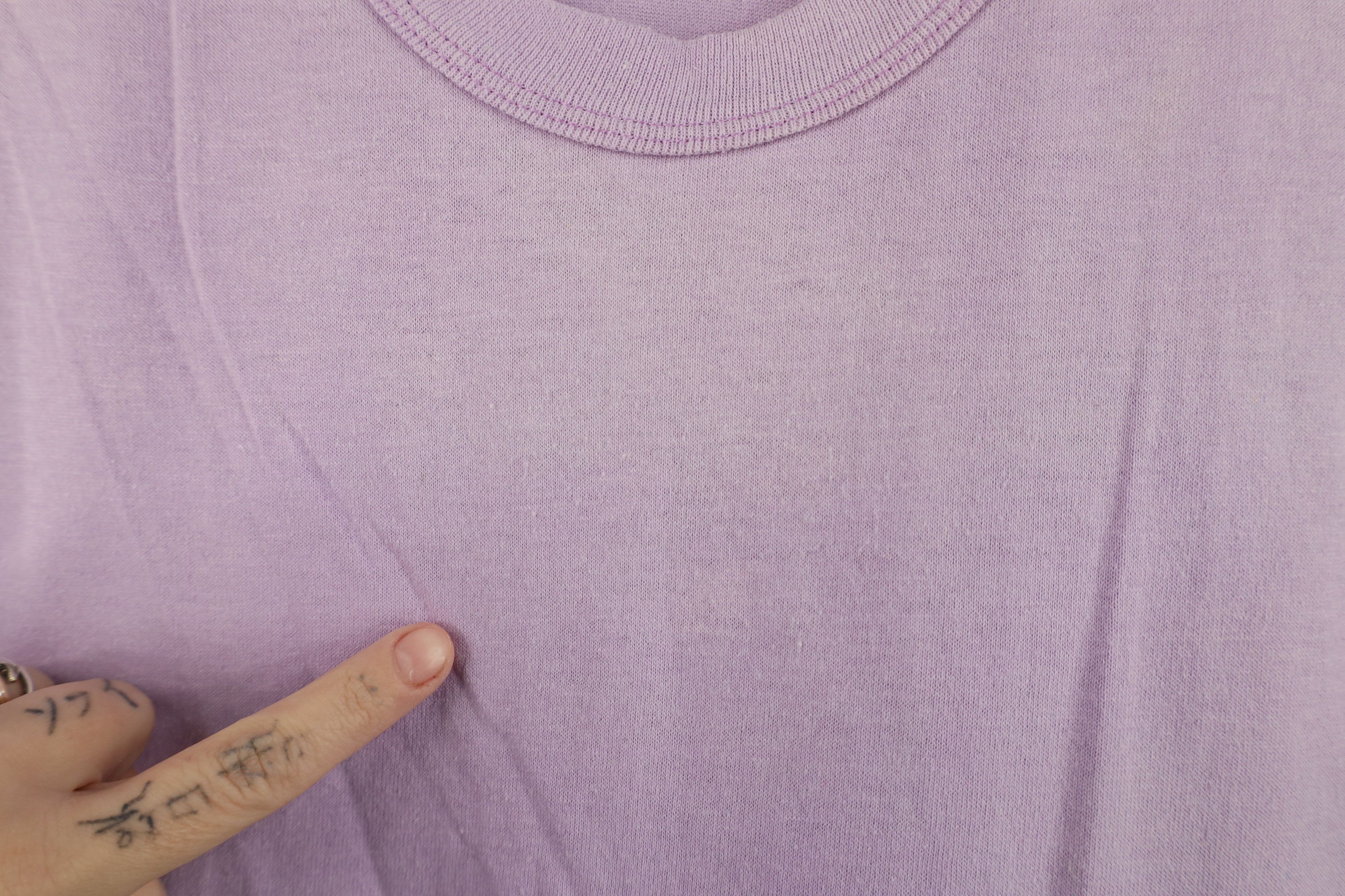 Vintage Vintage 70s Streetwear Cropped T-Shirt Lilac Purple USA Size M / US 6-8 / IT 42-44 - 4 Thumbnail
