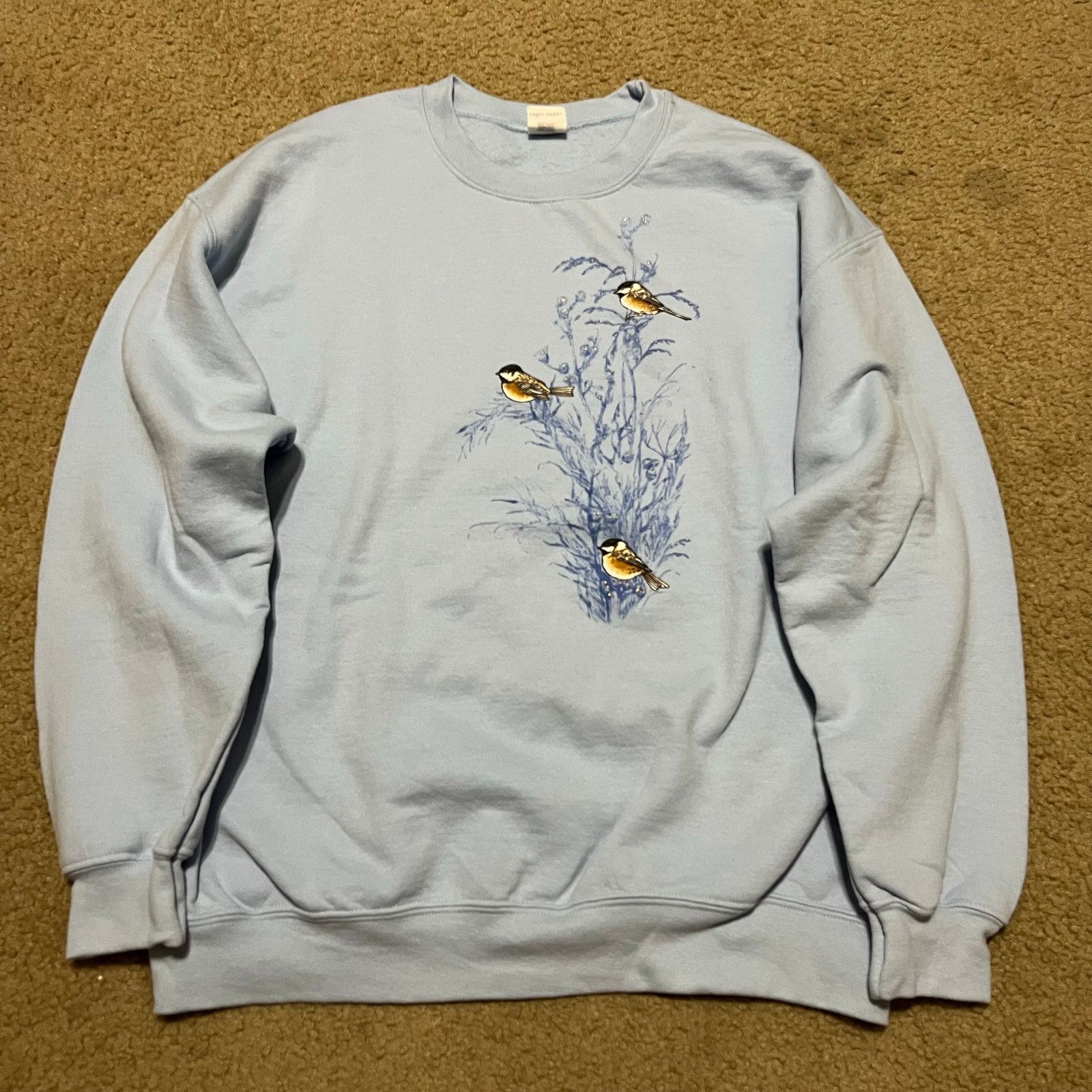 Gildan Gildan Birds in Tree Branches Nature Baby Blue Crewneck Larg Size US L / EU 52-54 / 3 - 1 Thumbnail
