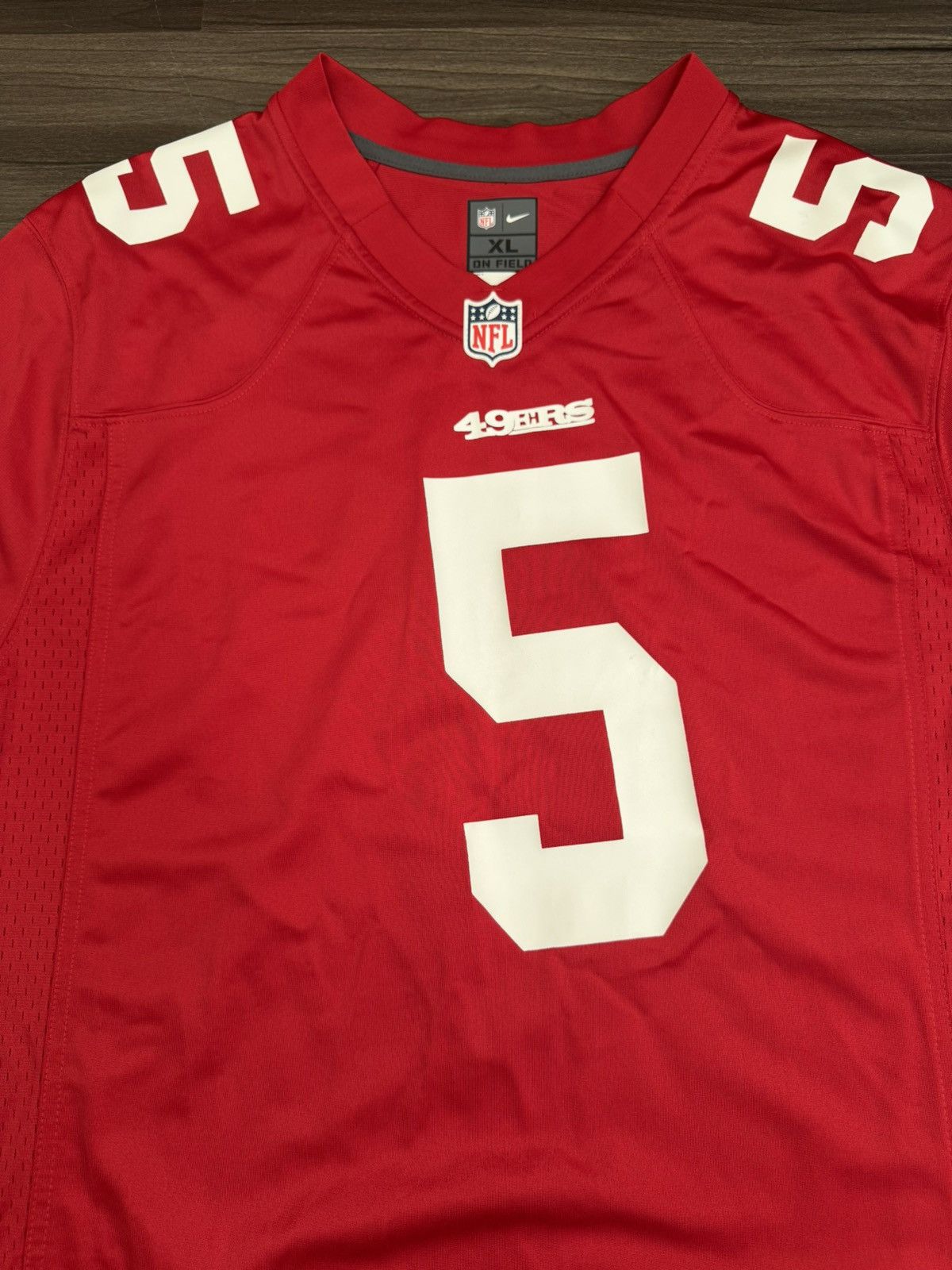 Nike San Francisco 49ers Trey Lance 5 NFL Factory Misprint Jersey Size US XL / EU 56 / 4 - 3 Thumbnail