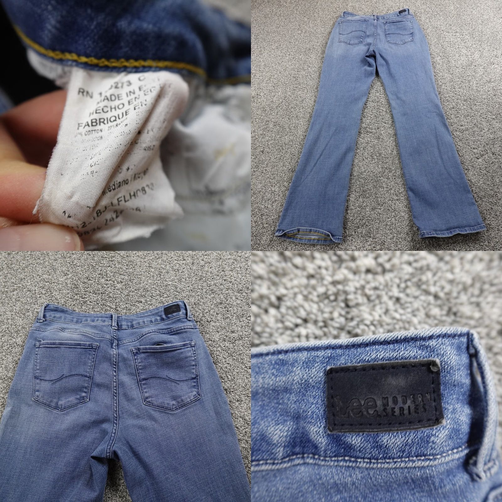 Lee Lee Jeans Women's Jeans 12 Dark Blue Denim Bootcut Stretch Regular Fit 5-Pocket Denim Pants Blue Womens Size 34" / US 12 / IT 48 - 8 Thumbnail