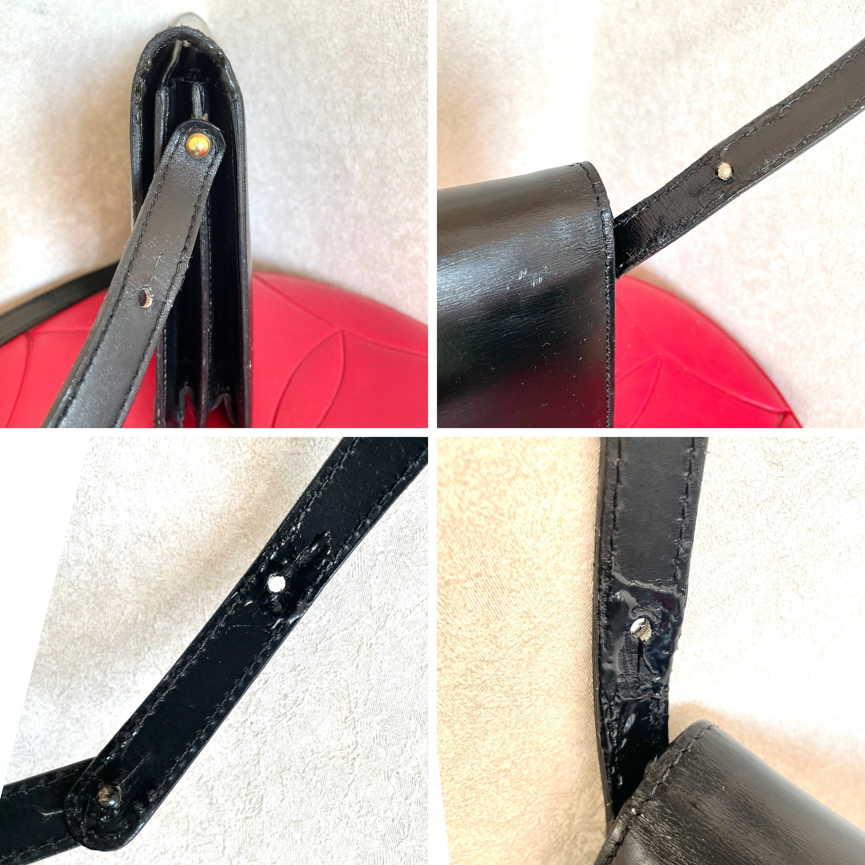 Lanvin Vintage Lanvin black leather shoulder bag with logo motif Size ONE SIZE - 7 Thumbnail