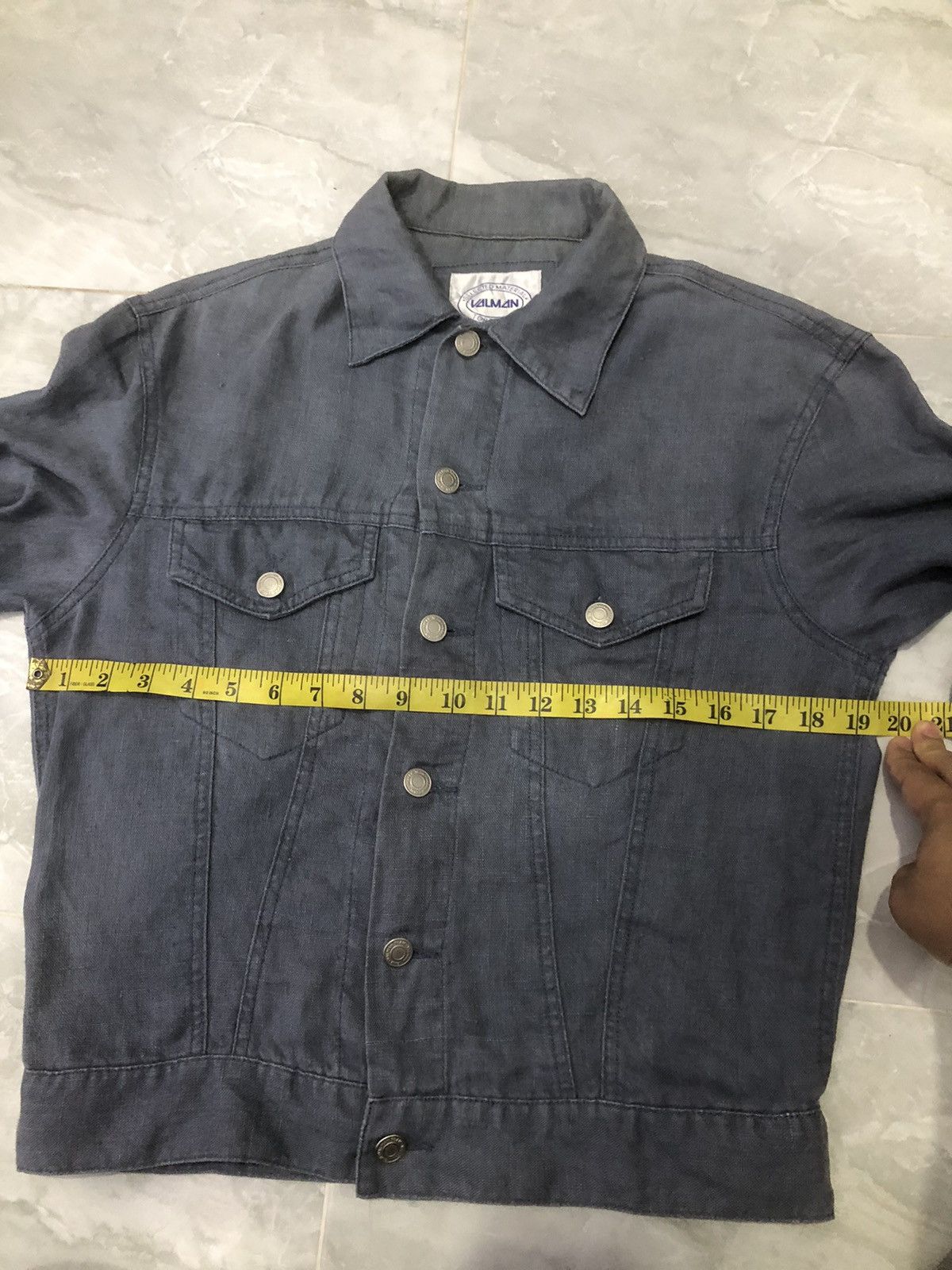 Japanese Brand Valman Japan 100% Linen Denim Style Trucker Jacket Size US XS / EU 42 / 0 - 15 Thumbnail