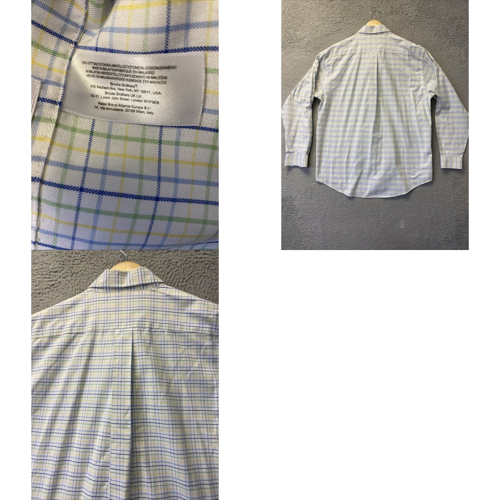 Brooks Brothers Brooks Brothers 346 Shirt Mens L Slim Fit White Plaid Long Sleeve Button Down Size US L / EU 52-54 / 3 - 8 Thumbnail