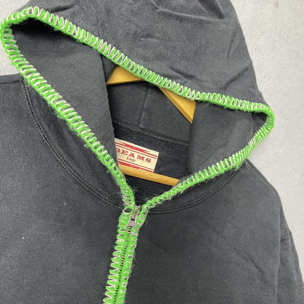 Beams Japan Vintage BEAMS Full Zip Hoodie Green Contrast Stitch Size US L / EU 52-54 / 3 - 3 Thumbnail