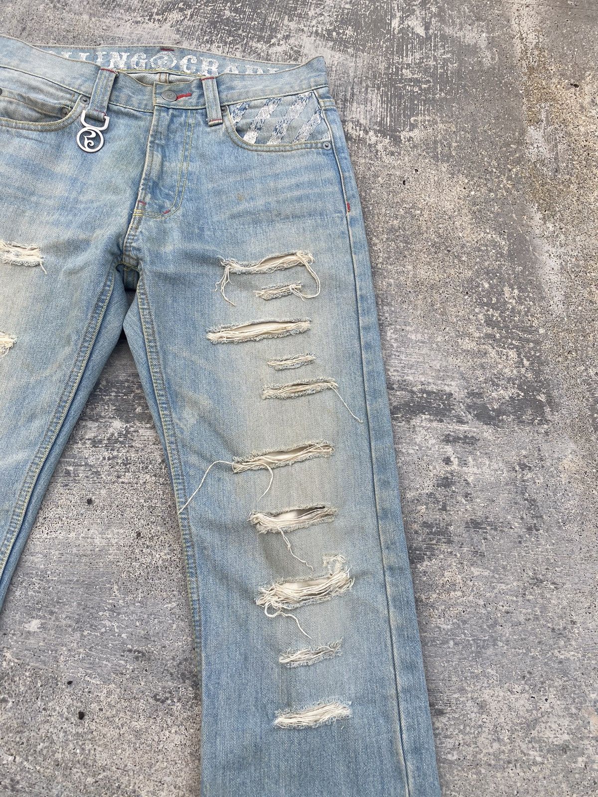 Japanese Brand JAPAN ROLLING CRADLE DISTRESSED PUNK MUD TORNADO Size US 28 / EU 44 - 3 Thumbnail