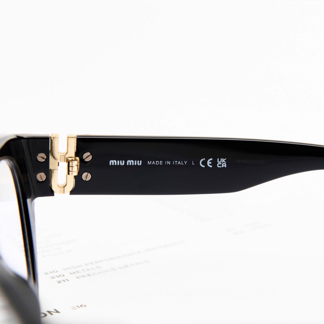Miu Miu MIU MIU 0MU 01VV 1AB1O1 GLASSES Size ONE SIZE - 4 Thumbnail