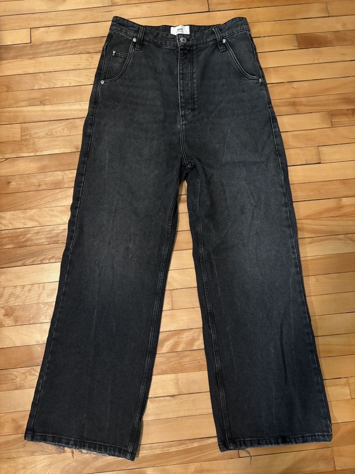 AMI Ami Alexandre Mattiussi dark grey baggy loose fit denim Size US 30 / EU 46 - 1 Thumbnail