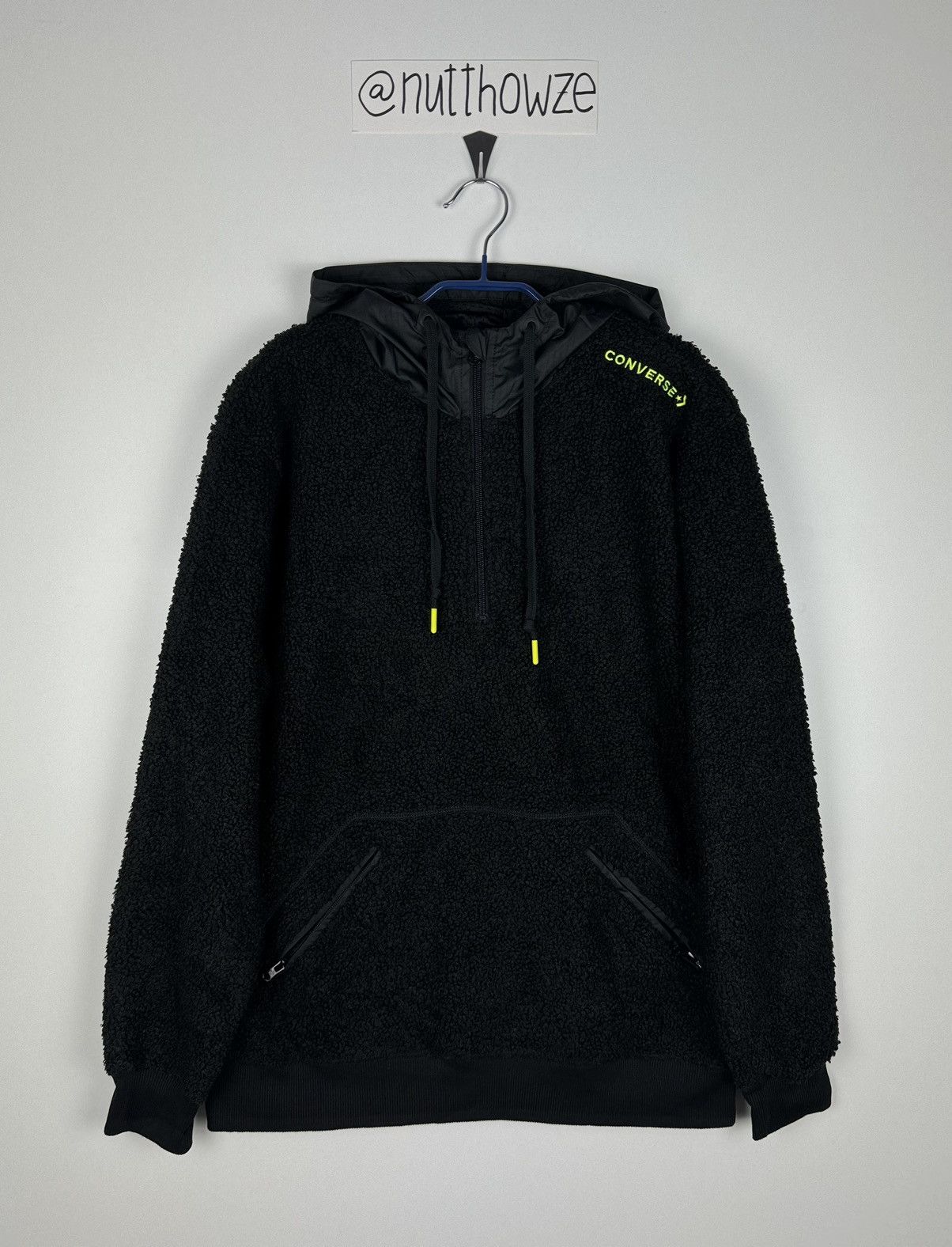 Converse Converse Black Neon Sherpa Hoodie Sweatshirt Size US L / EU 52-54 / 3 - 1 Thumbnail