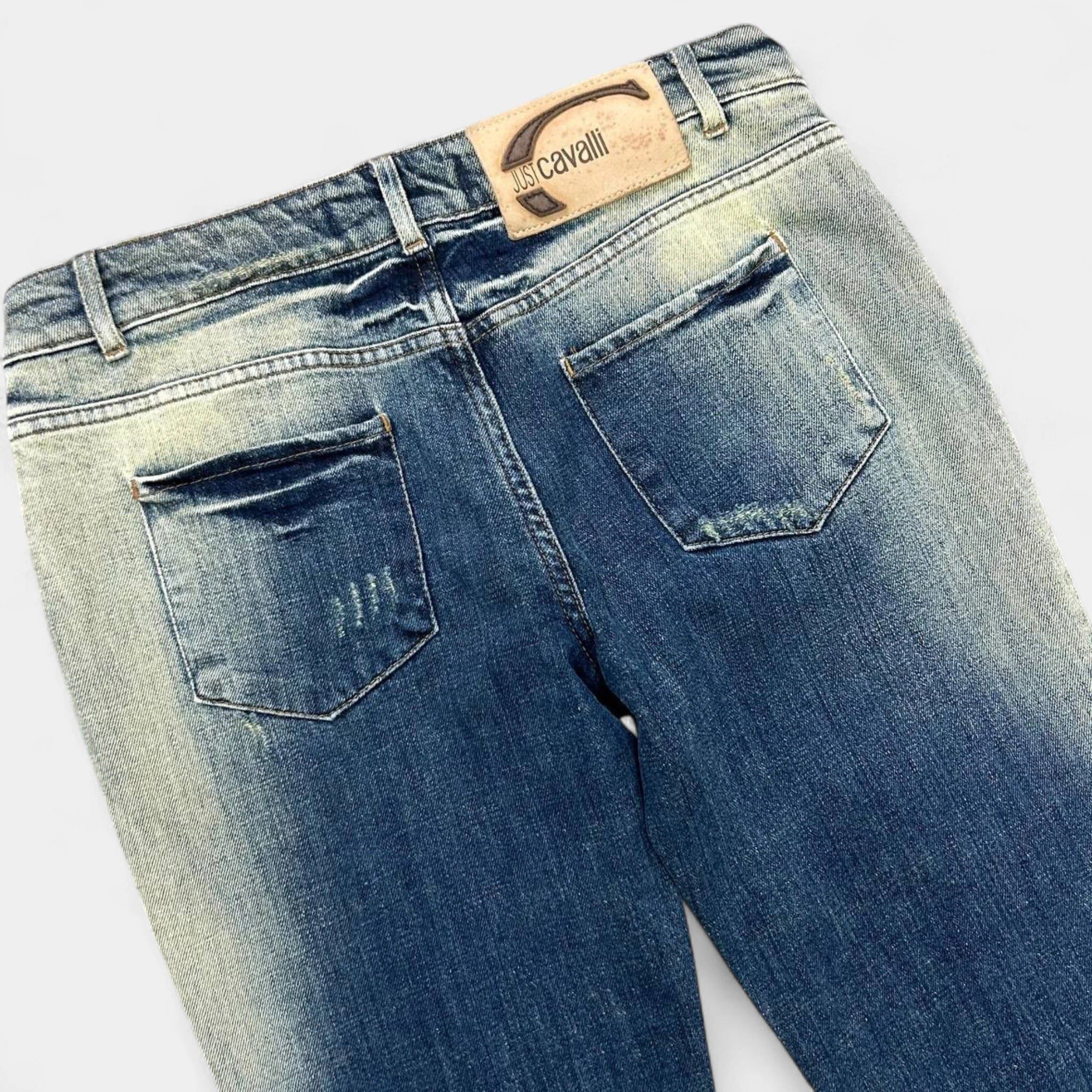 Just Cavalli Just Cavalli 2000s Floral Flared Denim Jeans Size 32" / US 10 / IT 46 - 5 Thumbnail