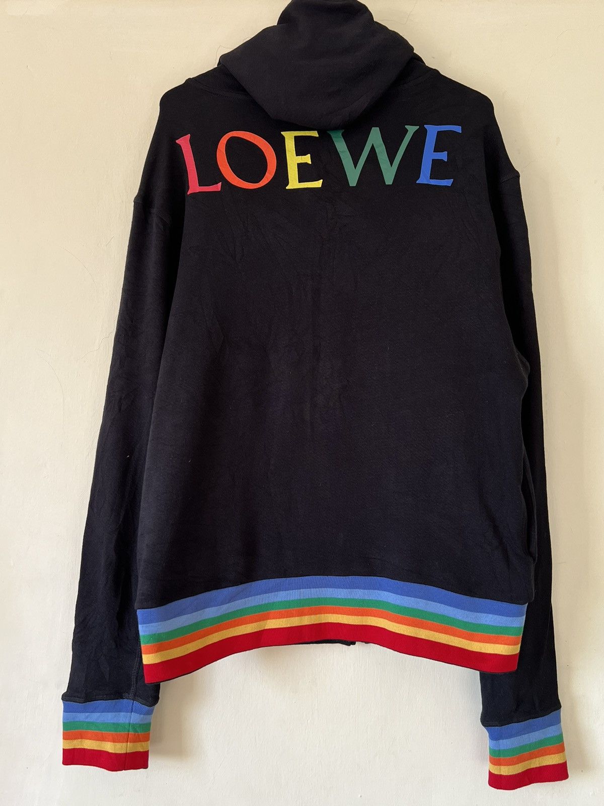 Loewe Loewe Rainbow black rip zip hoodie Size US M / EU 48-50 / 2 - 6 Thumbnail