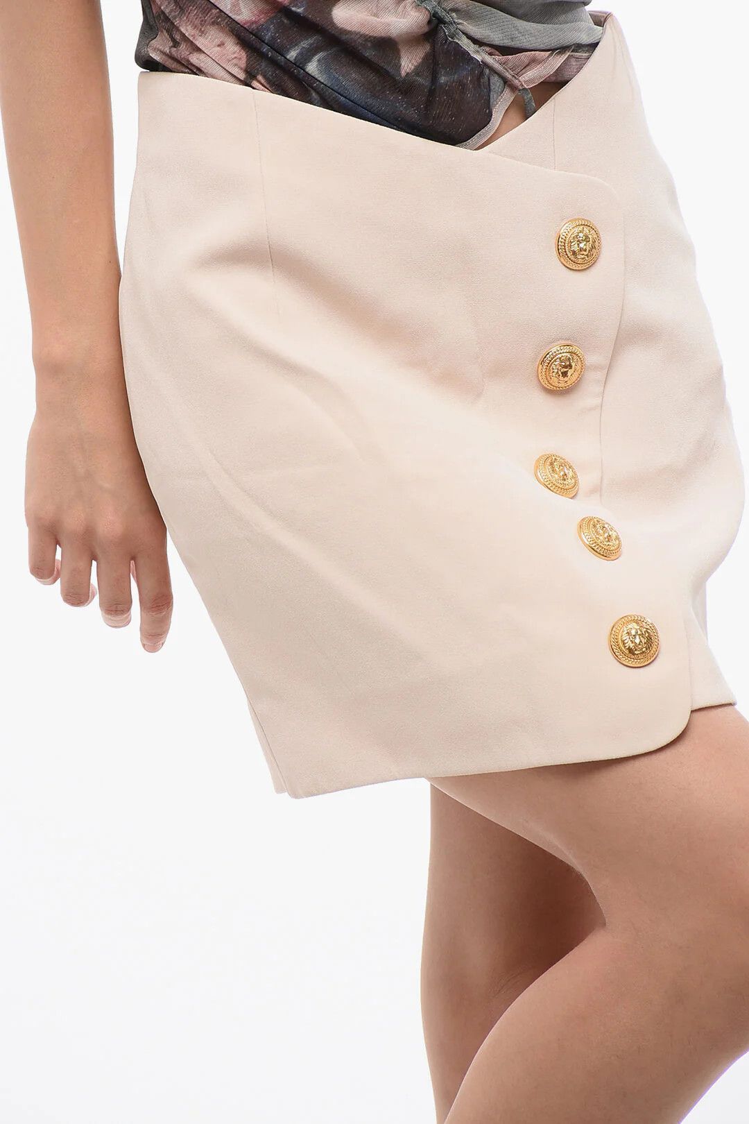 Balmain og1mm0326 Solid-Color Mini Skirt in Pink Size 27" / US 4 / IT 40 - 3 Thumbnail