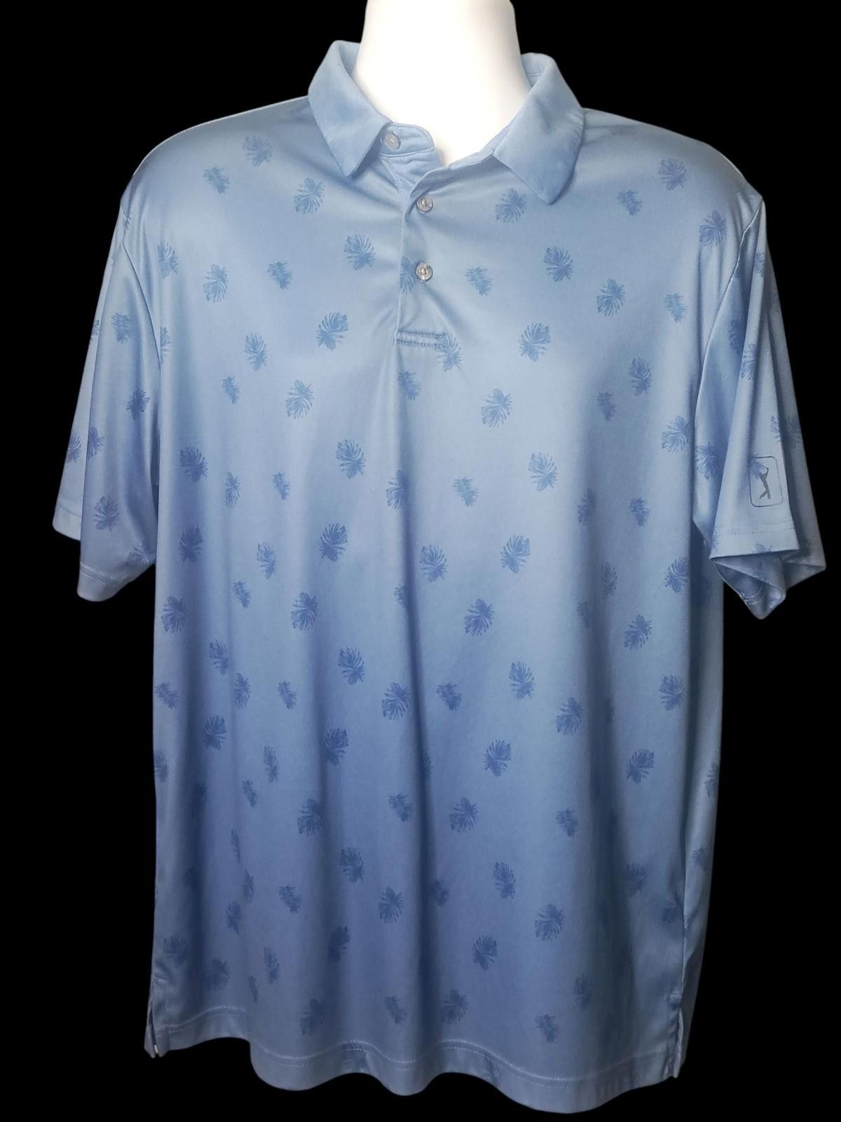 PGA Tour PGA Tour Men's Light Blue Short Sleeve Polo Shirt Size US L / EU 52-54 / 3 - 3 Thumbnail