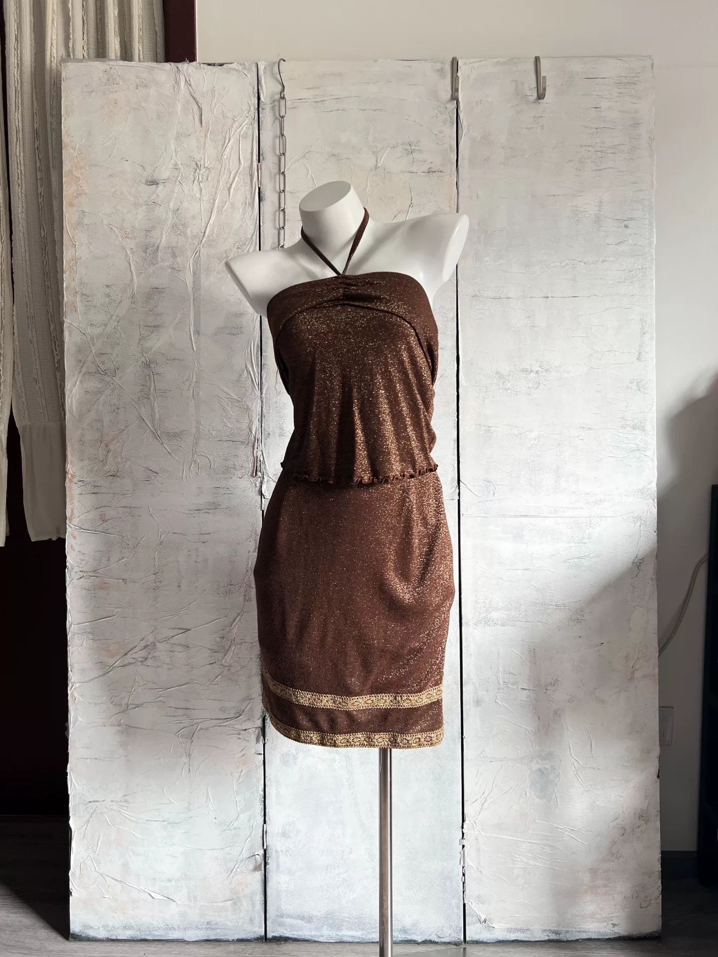 VINNY's Vintage Metallic Halter Party Set Size S / US 4 / IT 40 - 1 Thumbnail