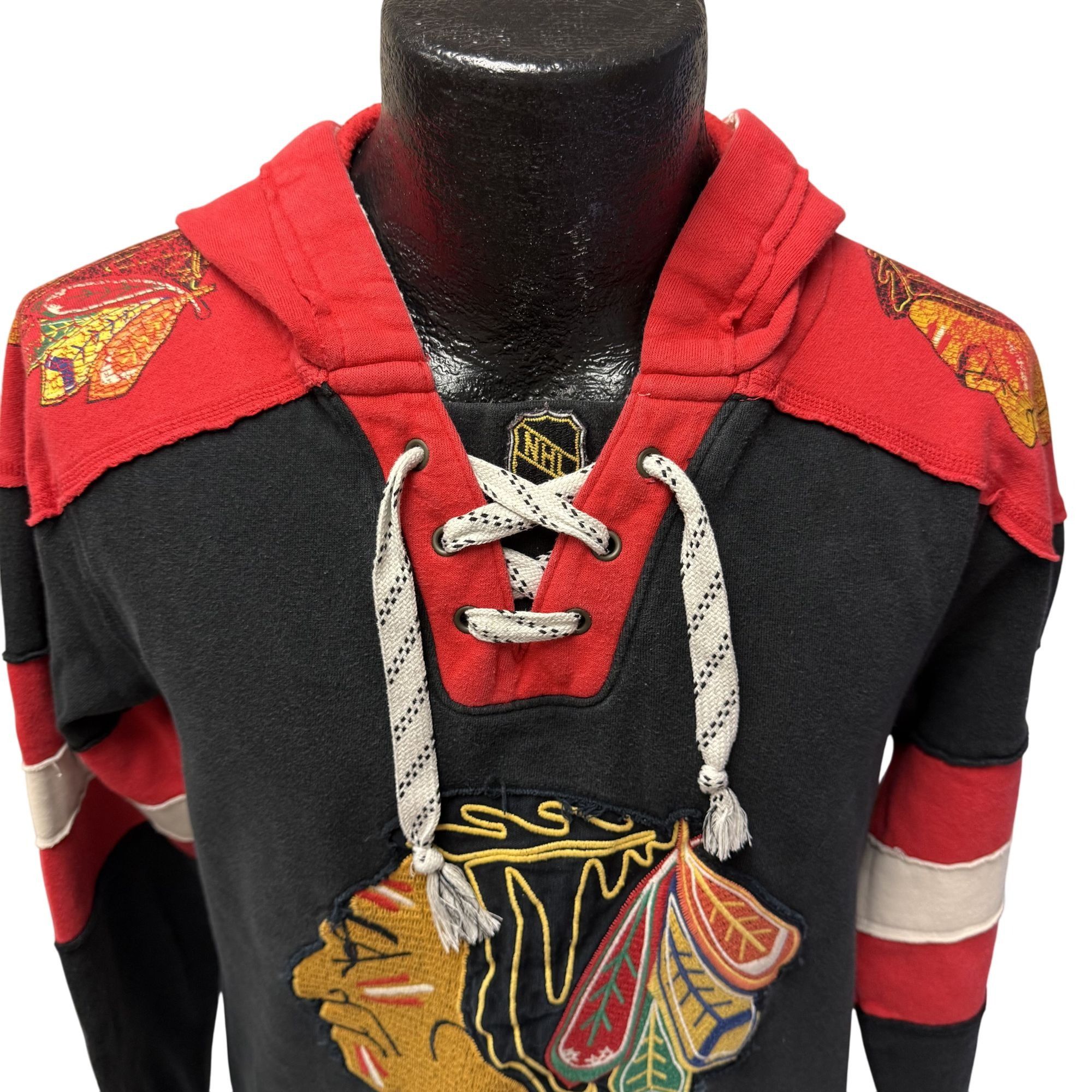 Ccm Vtg CCM NHL Red Black Color Block CHIEFS Pullover Hoodie Size US S / EU 44-46 / 1 - 3 Thumbnail