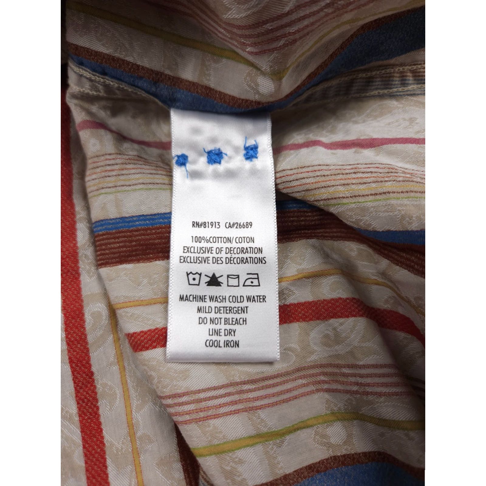 Robert Graham Robert Graham Shirt Men 2XL Classic Button-Up Striped Multi Paisley Print EXCLUSIVE Size US XXL / EU 58 / 5 - 6 Thumbnail