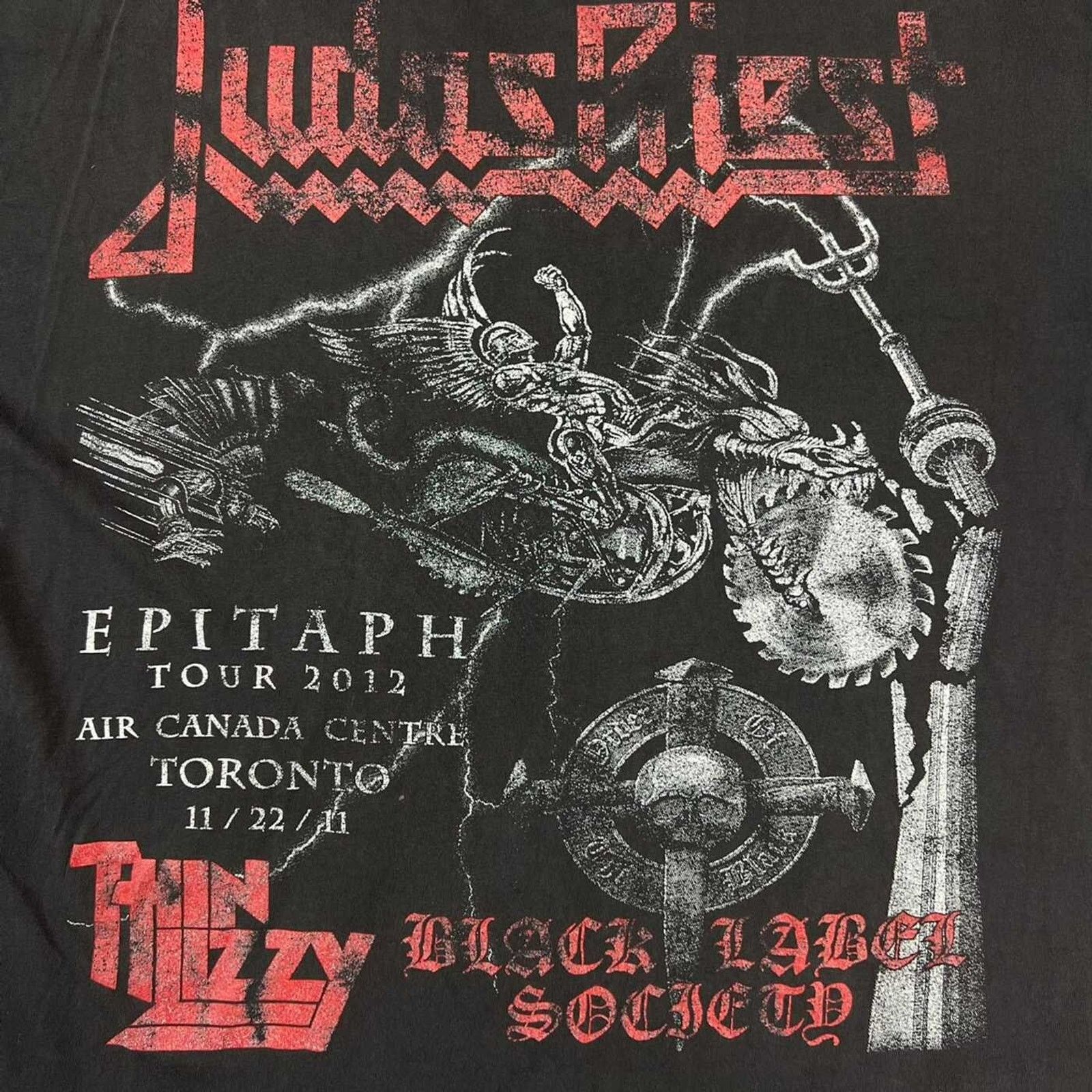 Band Tees × Vintage Vintage 2012 Judas Priest Shirt Epitaph Distressed Tour Tee Size US L / EU 52-54 / 3 - 8 Thumbnail