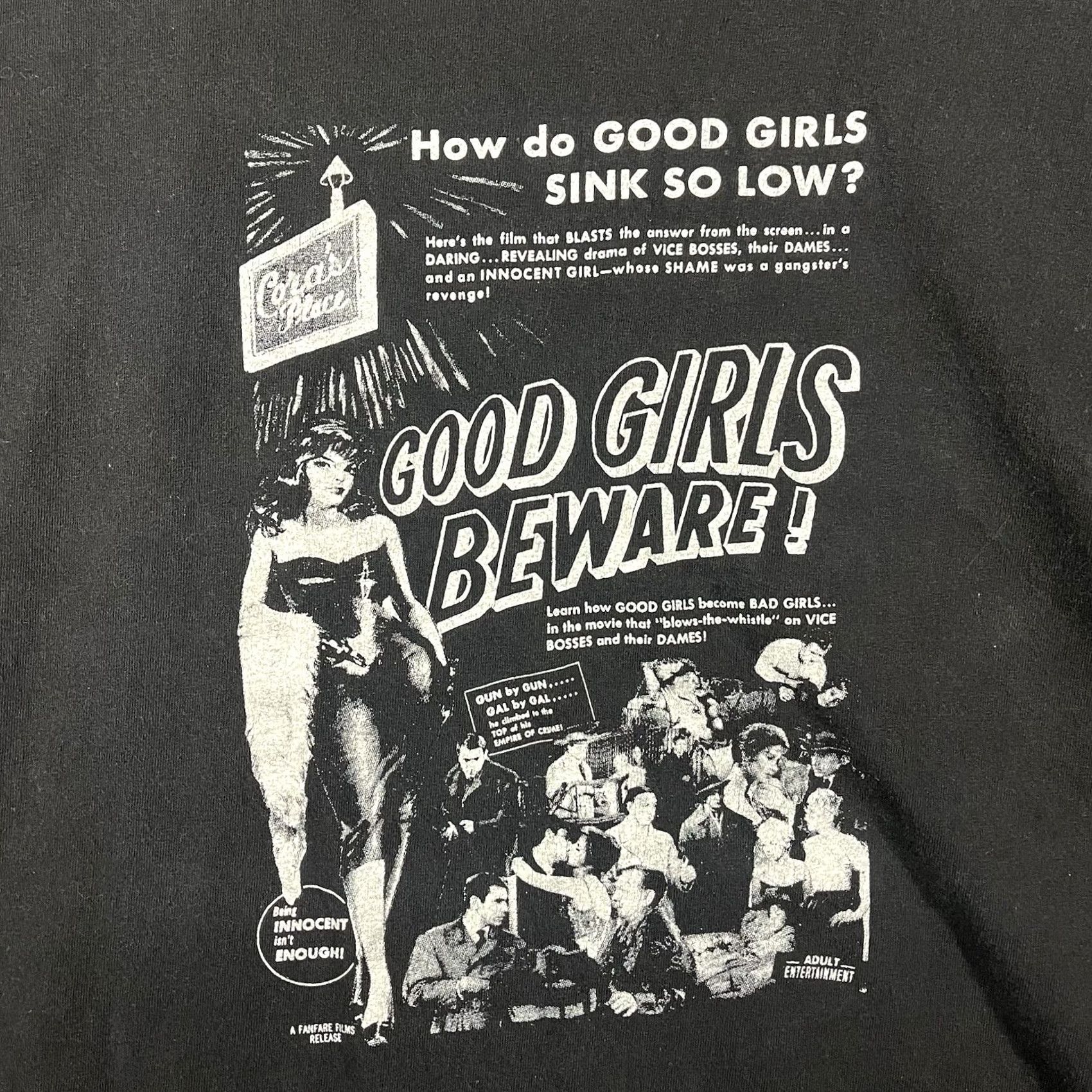 Vintage VINTAGE Good Girls Beware Movie Poster Promo T-Shirt Mens 2XL Black Short Sleeve Shirt 2XL Womens? Size US XXL / EU 58 / 5 - 2 Thumbnail