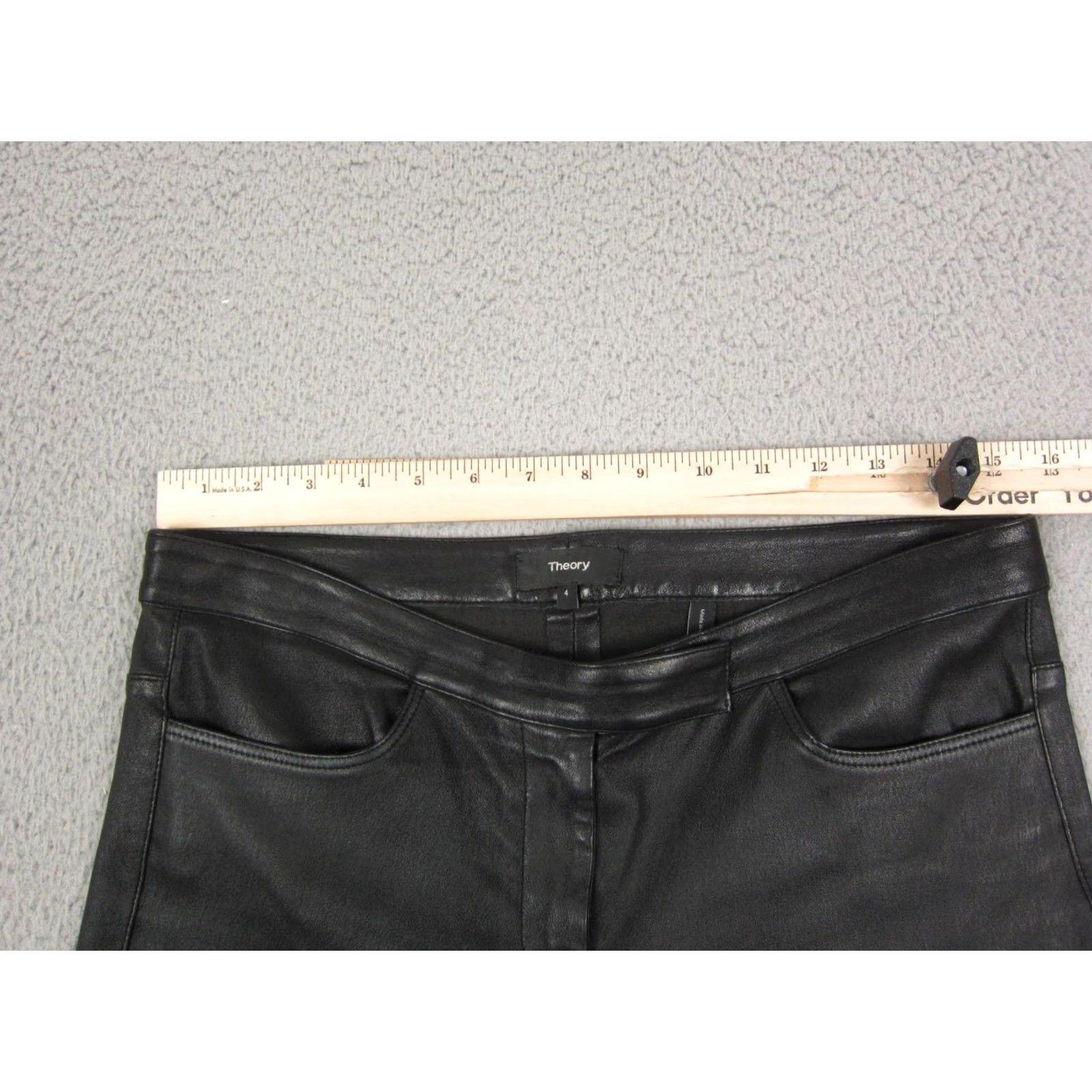 Theory Theory Pants Womens Size 4 Black Leather Cropped Flared Cropped 90s Style Pants Womens Size 27" / US 4 / IT 40 - 6 Thumbnail