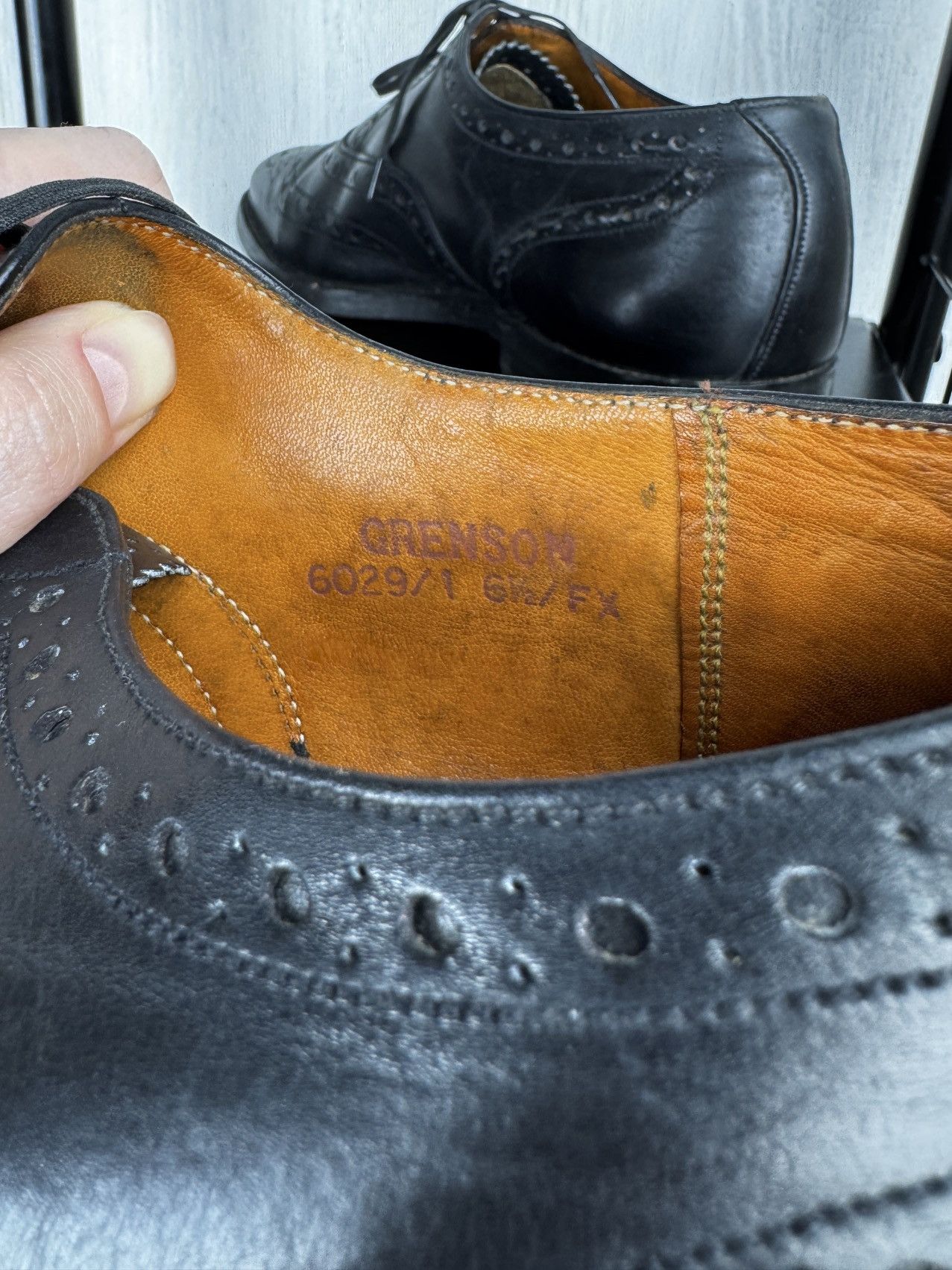 Grenson Grenson England Stanley Wingtip Brogue Oxford Black Leather Size US 7.5 / EU 40-41 - 11 Thumbnail
