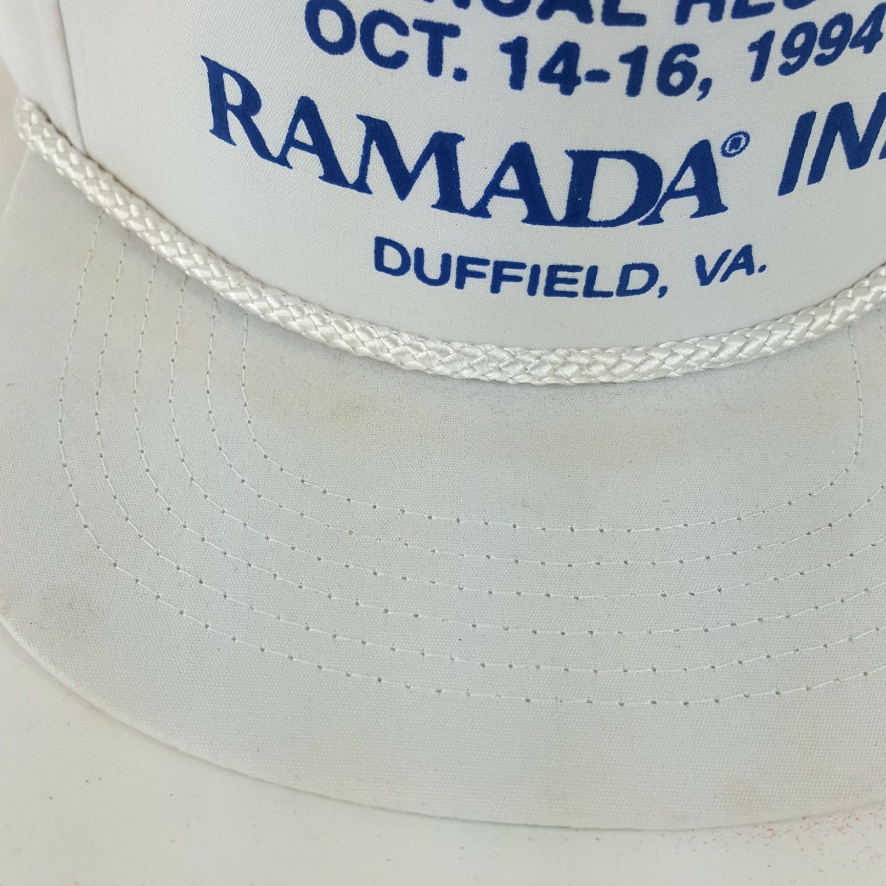Roper VINTAGE Ramada Inn Adjustable Trucker Hat Snapback Rope White Hipster Cap Hat Men Adjustable White Retro 80s Trucker Hipster Cap Size ONE SIZE - 6 Thumbnail