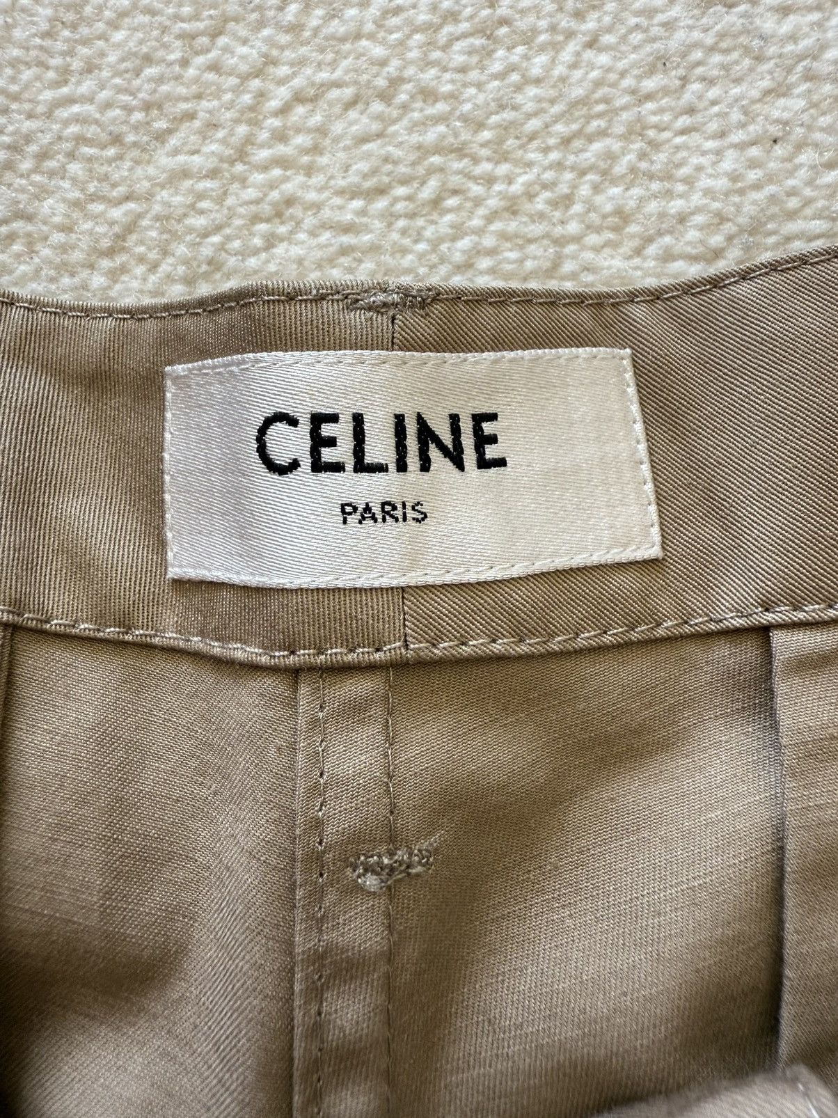 Celine × Hedi Slimane Celine khaki cargo shorts with Celine logo strap 50 Hedi Size US 34 / EU 50 - 18 Thumbnail