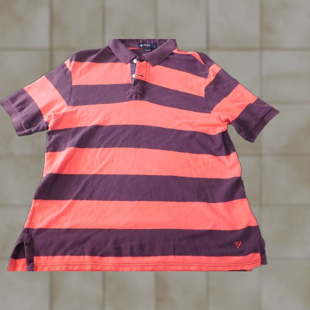 Cremieux Cremieux Polo Shirt L Pink Striped Button-Down Short Sleeve Casual Golf Men Medium Regular Size US L / EU 52-54 / 3 - 1 Thumbnail