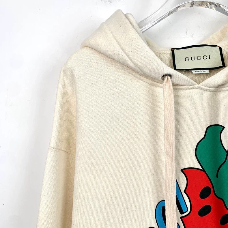 Gucci Gucci Beige strawberry print cotton hooded drawstring long- Size US M / EU 48-50 / 2 - 3 Thumbnail