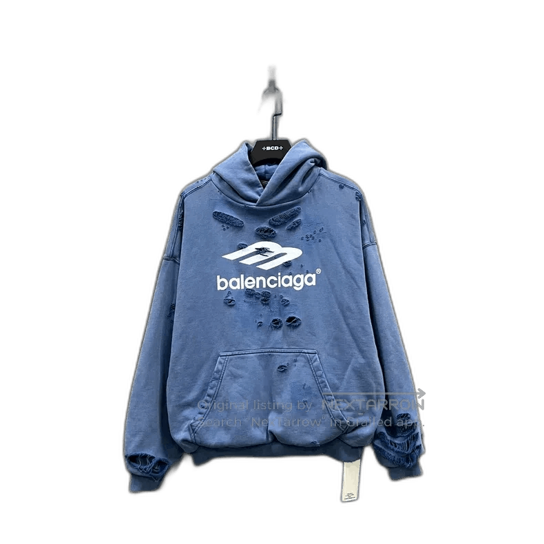 Balenciaga Balenciaga Logo Hoodie with Distressed Details. Size US L / EU 52-54 / 3 - 1 Thumbnail