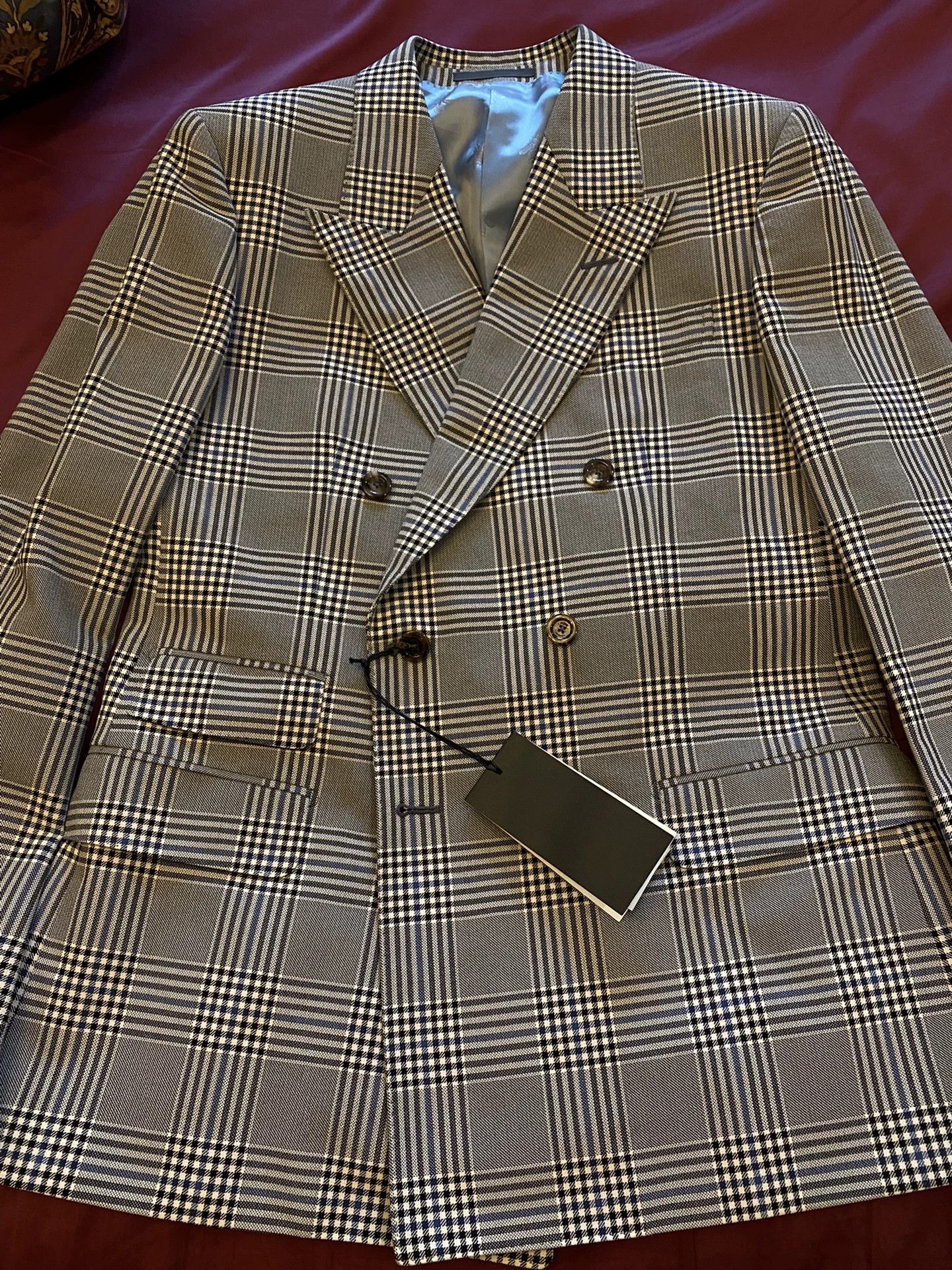 Gucci GUCCI Double Breasted Check Wool Suit 50R Size 50R - 8 Thumbnail