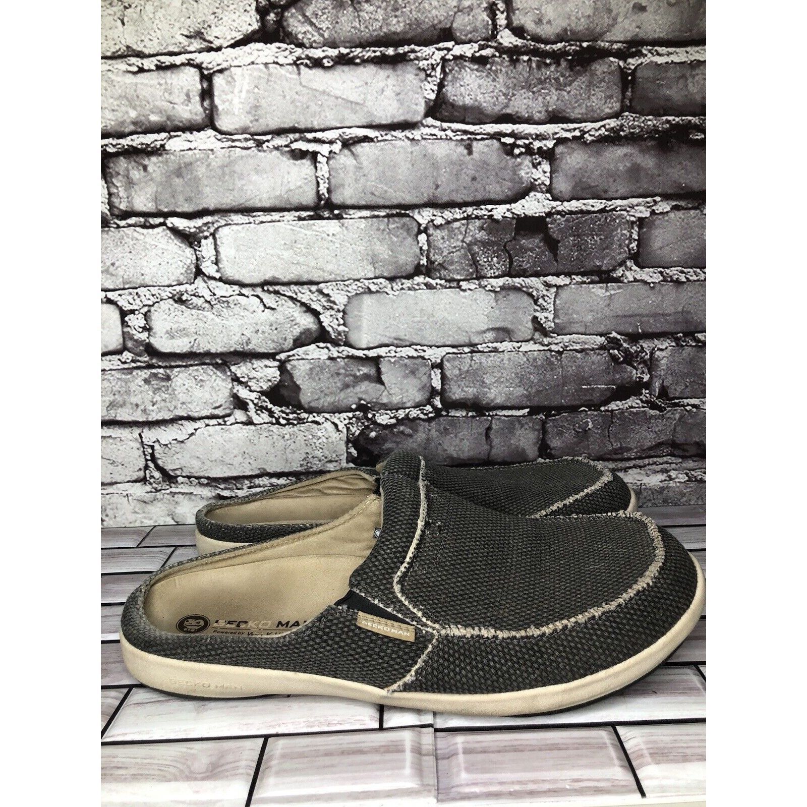 Other Gecko Man Walk Hero Arch Support Gray Canvas Fabric Mules Sh Size US 13 / EU 46 - 2 Thumbnail