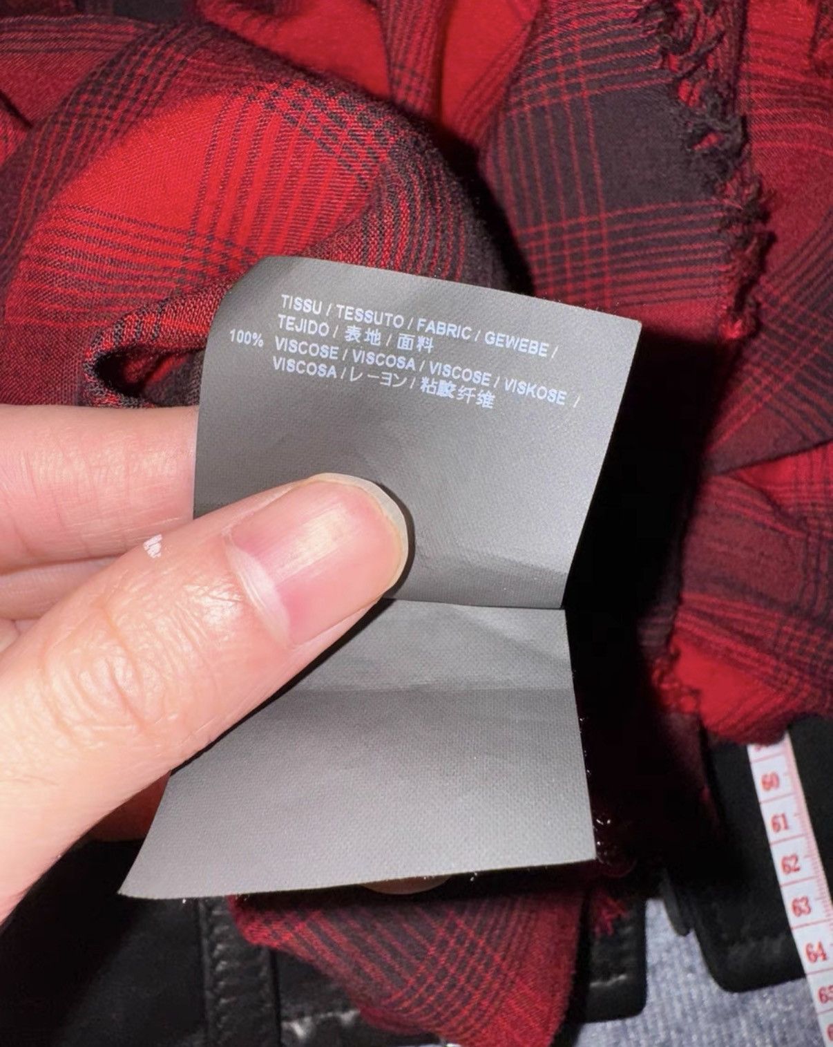 Saint Laurent Paris Saint Laurent 16SS Plaid Frayed Cat's Eye Black/Red Shirt Size US XS / EU 42 / 0 - 7 Thumbnail