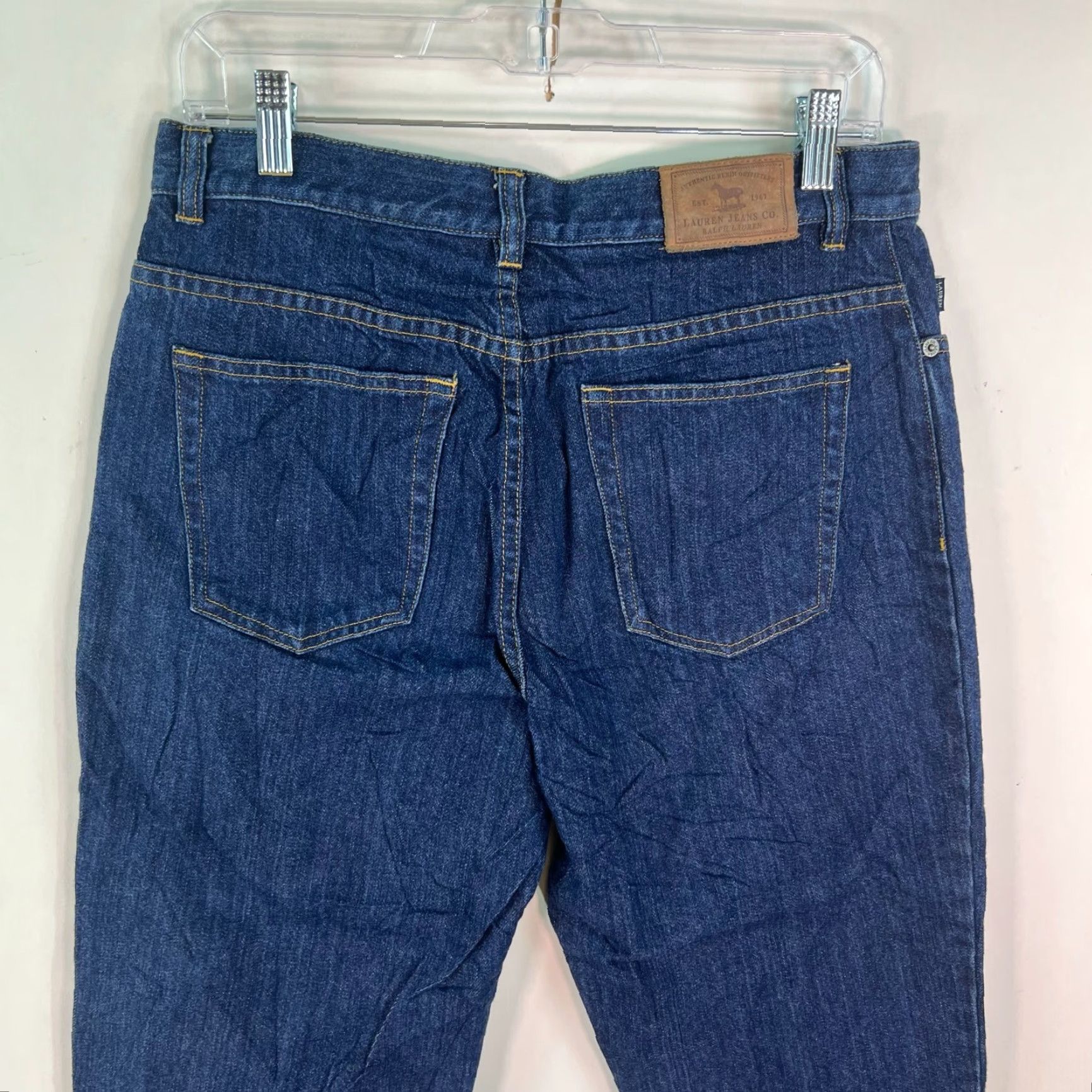 Ralph Lauren VINTAGE Lauren Ralph Lauren Jeans Capri Women 8 30x21 Dark Wash 100% Cotton Logo Belt Loops Modern Classic Fit Girls/ Womens Size 30" / US 8 / IT 44 - 5 Thumbnail