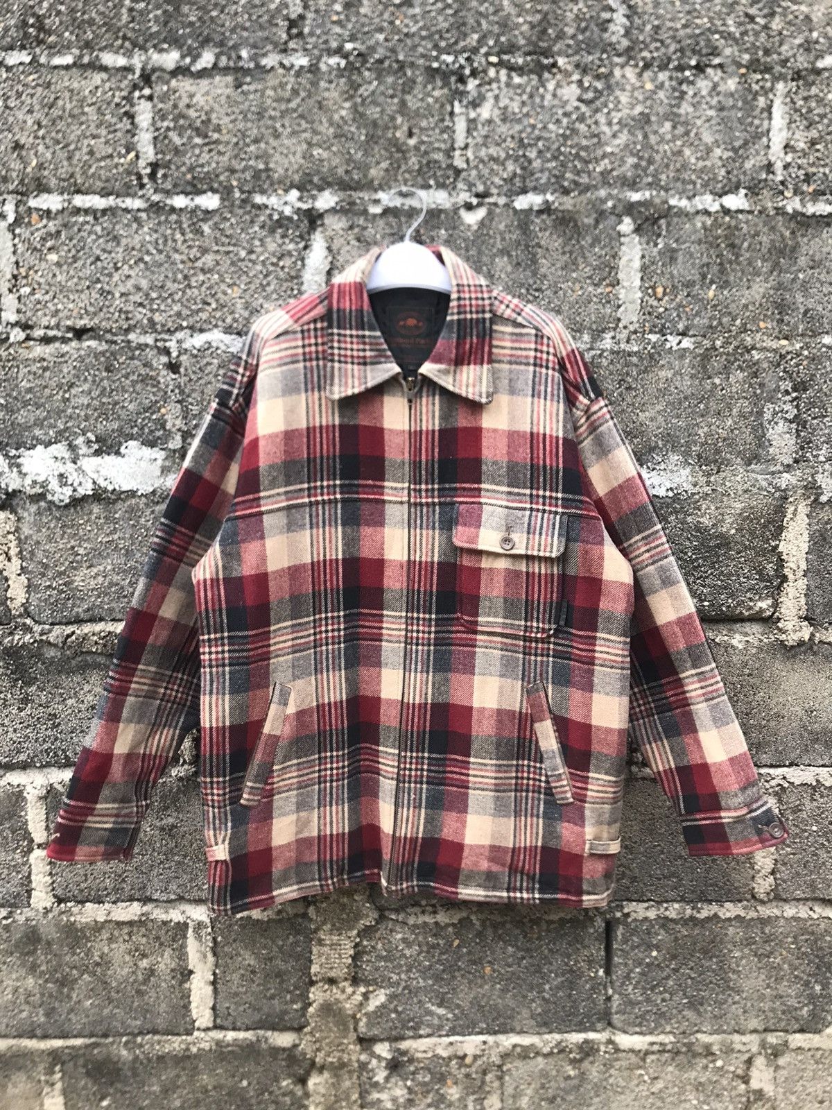 Japanese Brand ⚡️Vintage NPCA Flannel Wool Herrington Jacket Size US L / EU 52-54 / 3 - 1 Thumbnail