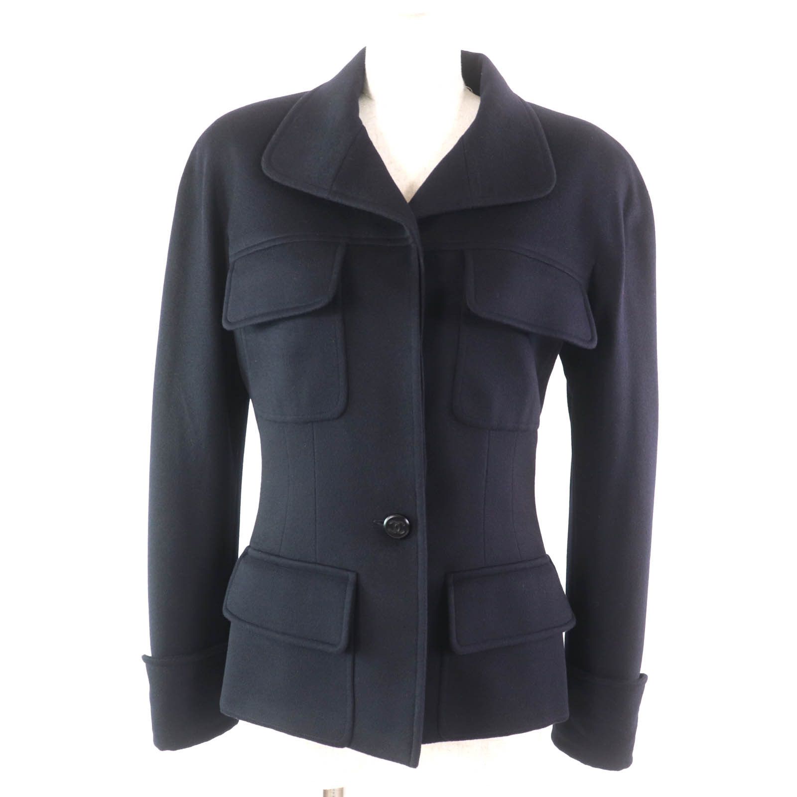 Chanel Chanel Chanel COCO Mark Cashmere Jacket Leather Outerwear P12245 Size ONE SIZE - 1 Thumbnail
