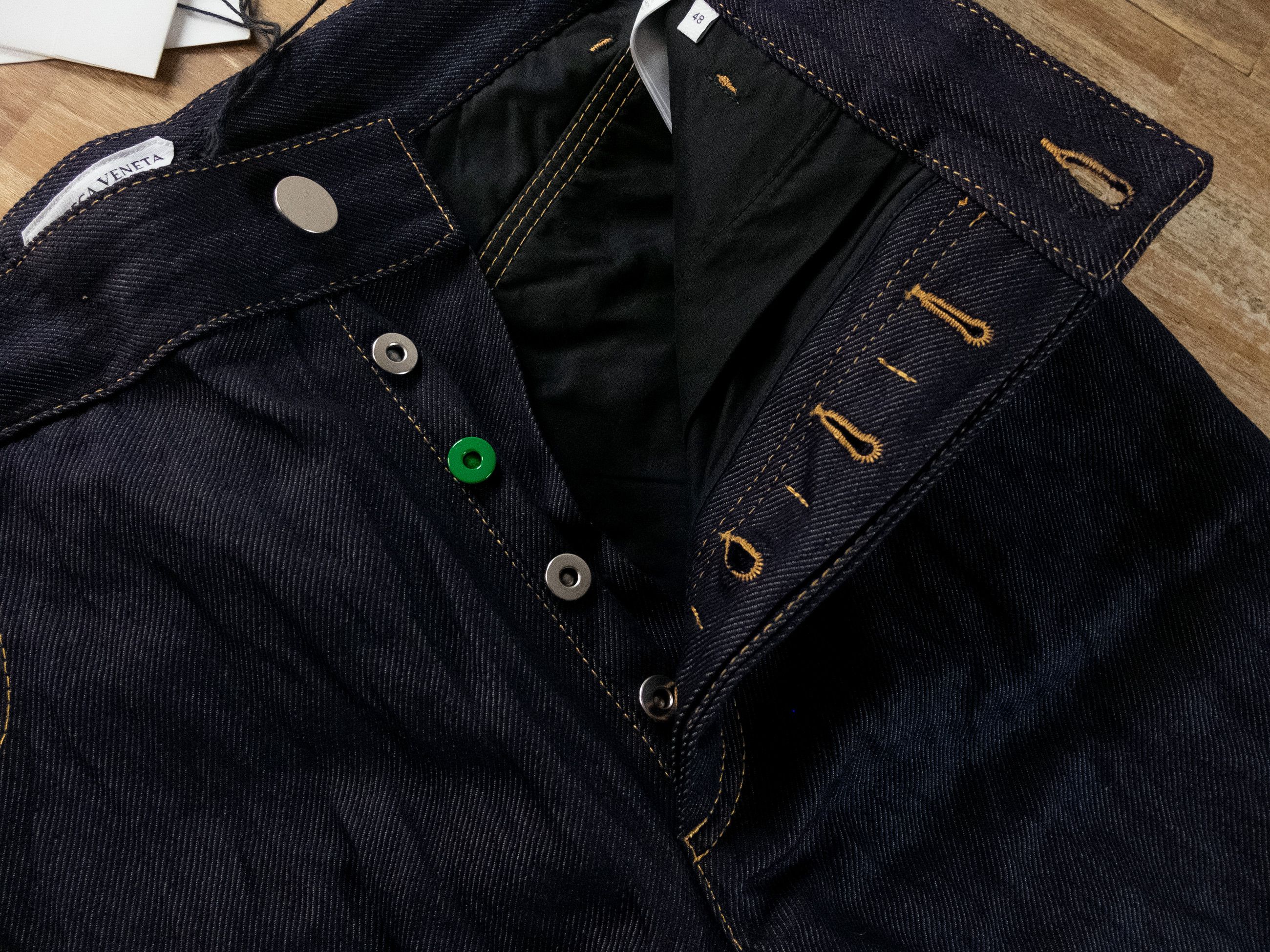 Bottega Veneta BOTTEGA VENETA navy blue crumpled metallic effect jeans 32 Size US 32 / EU 48 - 7 Thumbnail