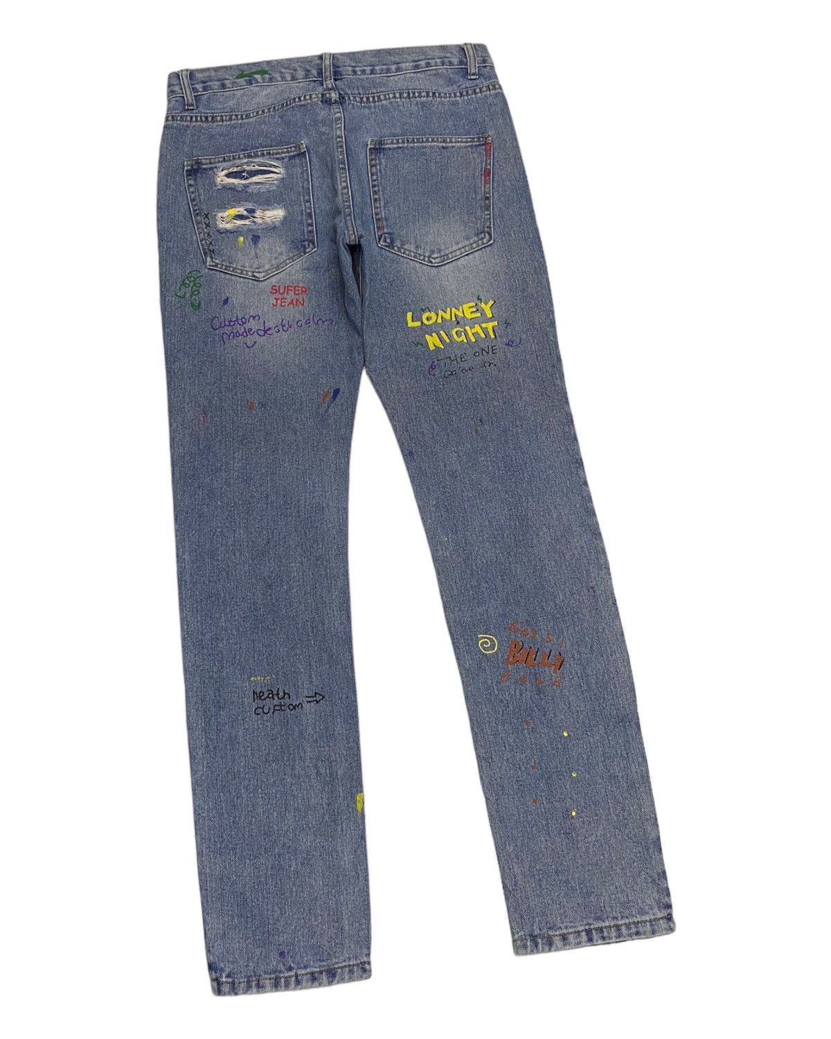 Kapital KAPITAL SMILE INSPIRED PUNK THRASHED DISTRESSED DENIM JEANS Size US 33 - 6 Thumbnail