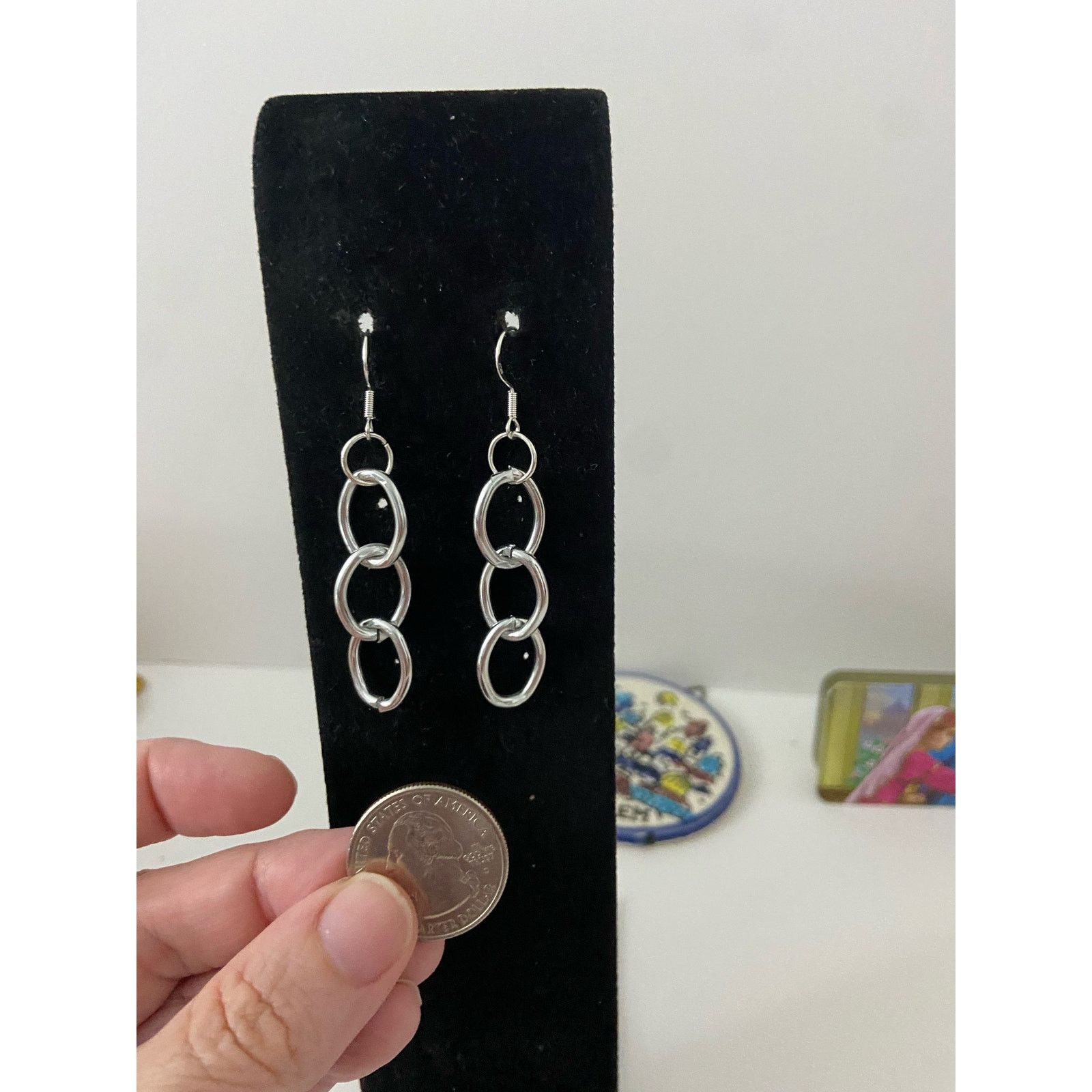 Other Chain link earrings silver tone Size ONE SIZE - 2 Thumbnail