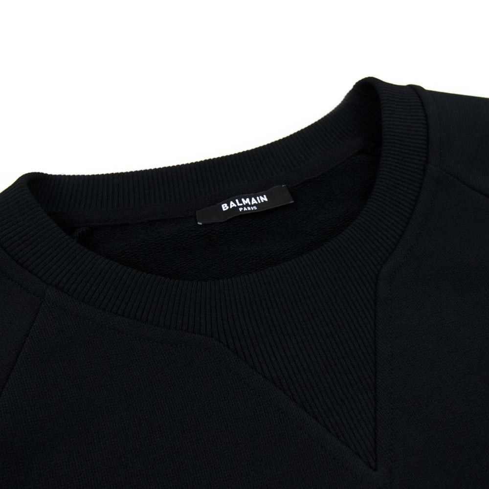 Balmain o1s1wg110125 Foil Logo Sweatshirt in Black Size US L / EU 52-54 / 3 - 3 Thumbnail