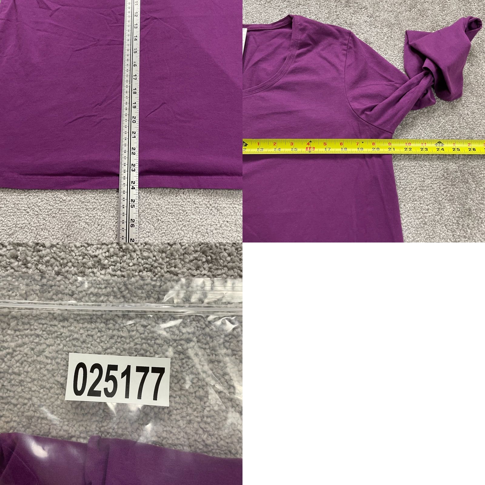 Blair Blair Basic T-Shirt Women's Large Purple Long Sleeve Scoop Neck Casual Top Size L / US 10 / IT 46 - 8 Thumbnail