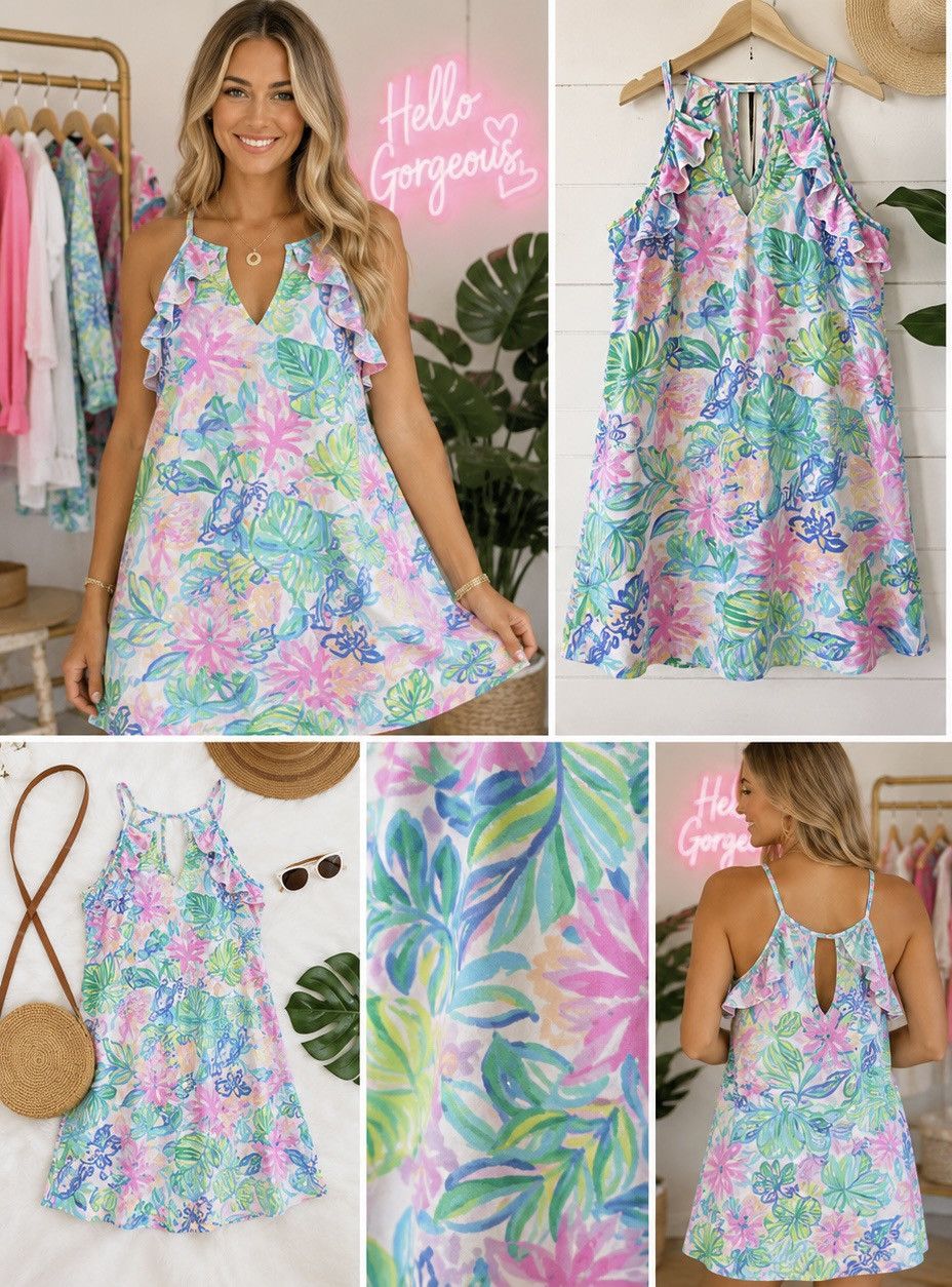 Lilly Pulitzer Lilly Pulitzer Tropical Beach Dress Style Size L / US 10 / IT 46 - 1 Thumbnail