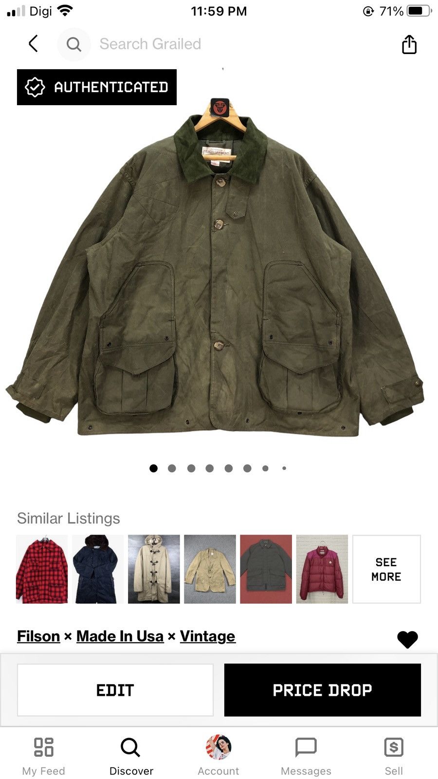Filson FILSON SHELTER WATERFOWL UPLAND HUNTING COAT JACKET XXXL #63 Size US XXL / EU 58 / 5 - 17 Thumbnail