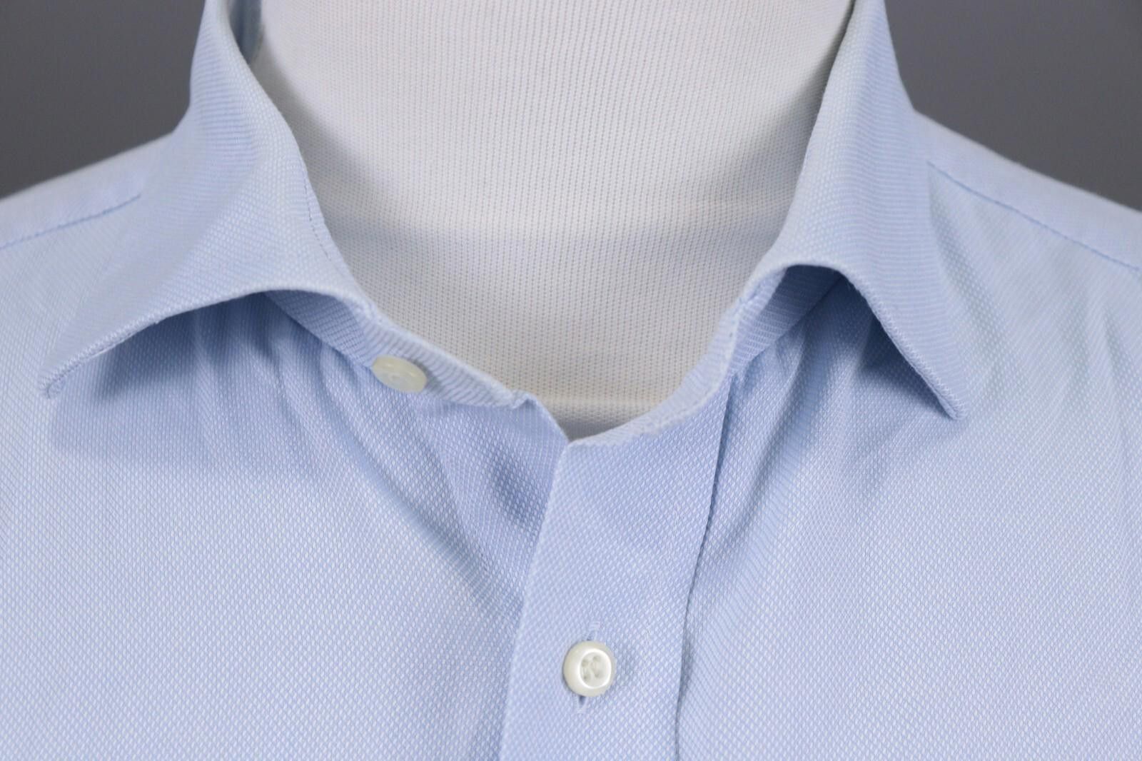 Designer Boggi Milano Blue Luxury Button Down Shirt Size 45 / 18 Size US M / EU 48-50 / 2 - 4 Thumbnail