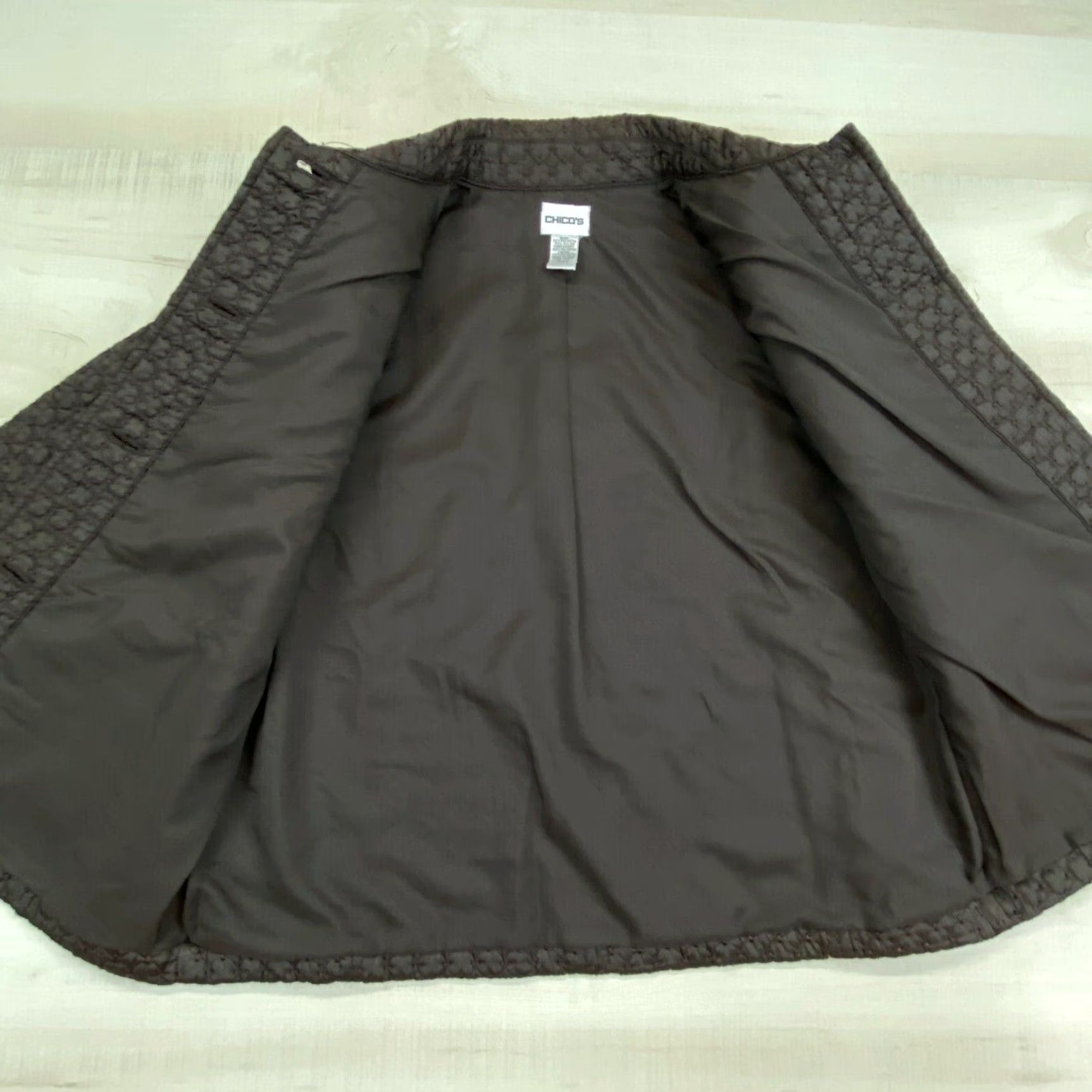 Vintage Chico's Quilted Brown Women's Jacket Size 4 Mid-Length Casual Lightweight Size S / US 4 / IT 40 - 6 Thumbnail