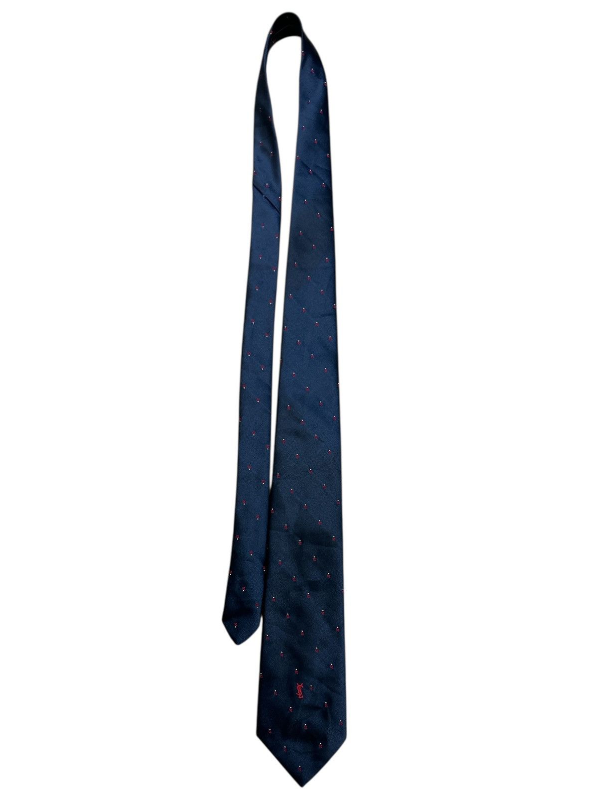 Yves Saint Laurent Yves Saint Laurent Navy Micro-Pattern Necktie Size ONE SIZE - 2 Thumbnail