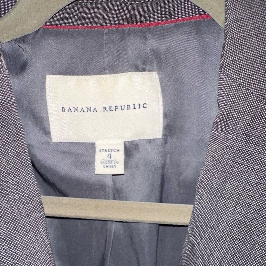 Banana Republic Banana Republic Charcoal Grid Fitted Sz 4 Wool Blazer Size S / US 4 / IT 40 - 6 Thumbnail